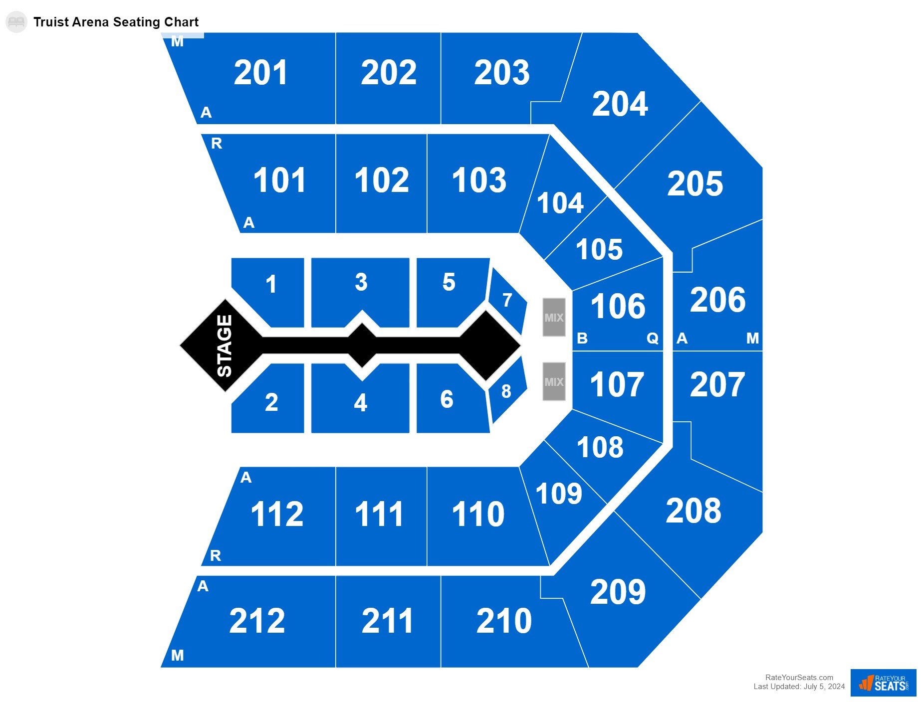 Concert seating chart at Truist Arena