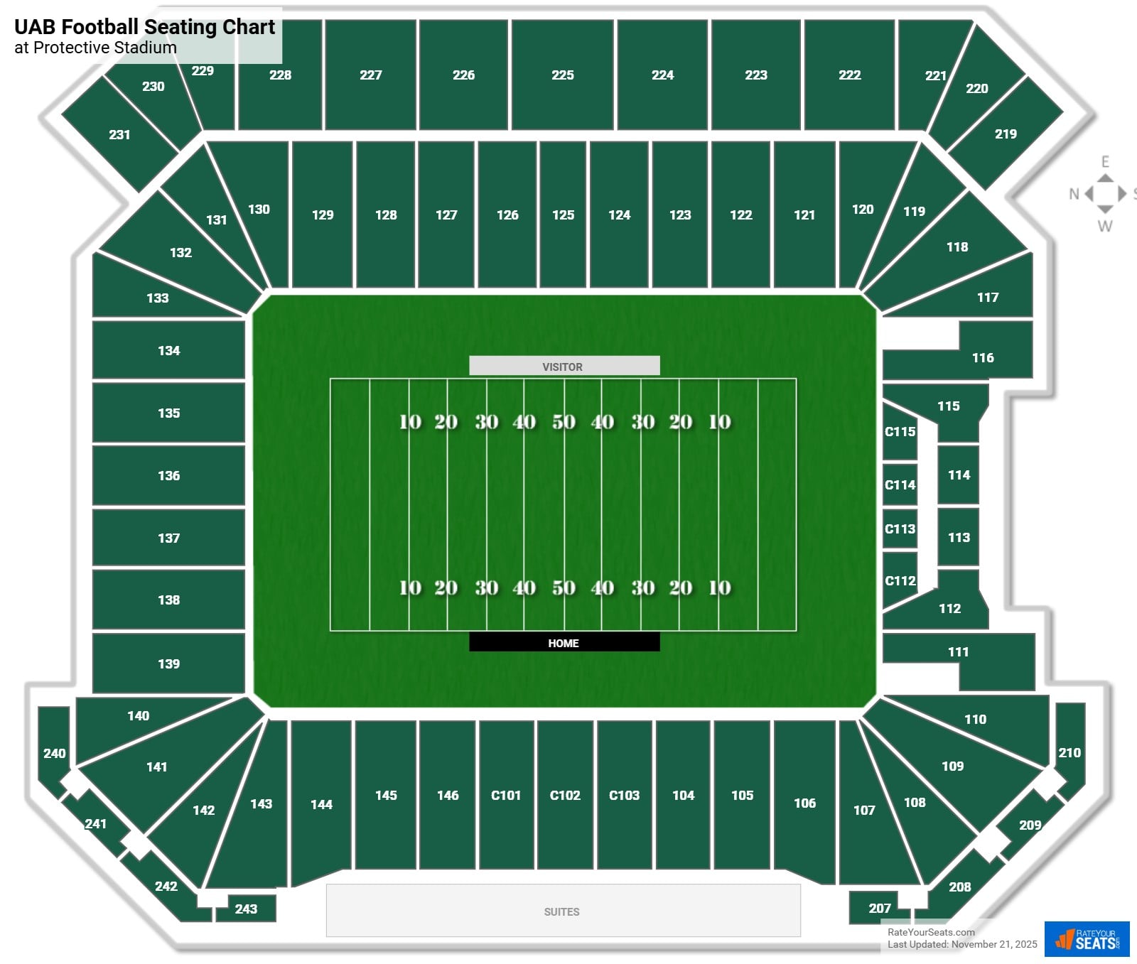 UAB Blazers Seating Chart at Protective Stadium