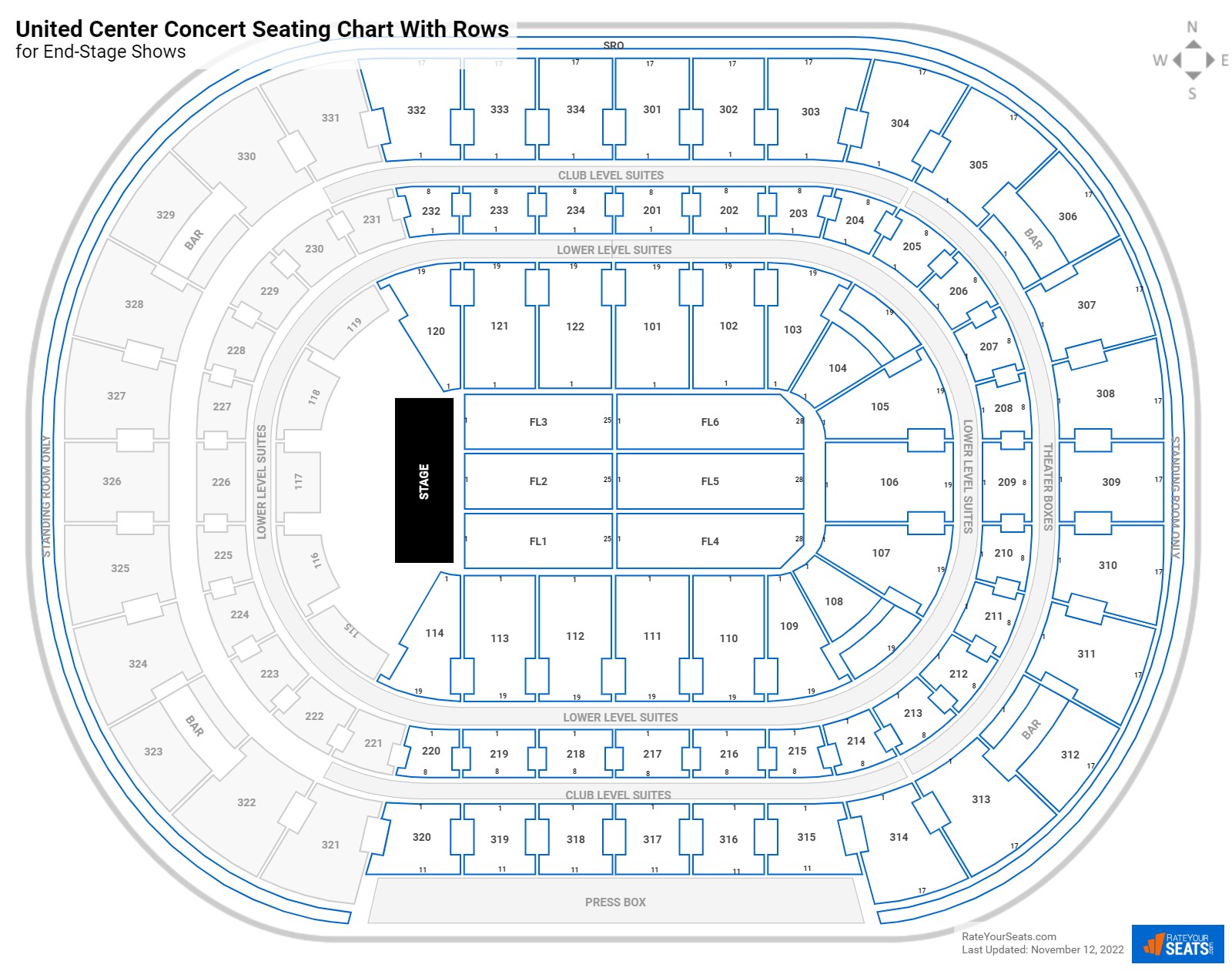 United Center Seating Charts for Concerts