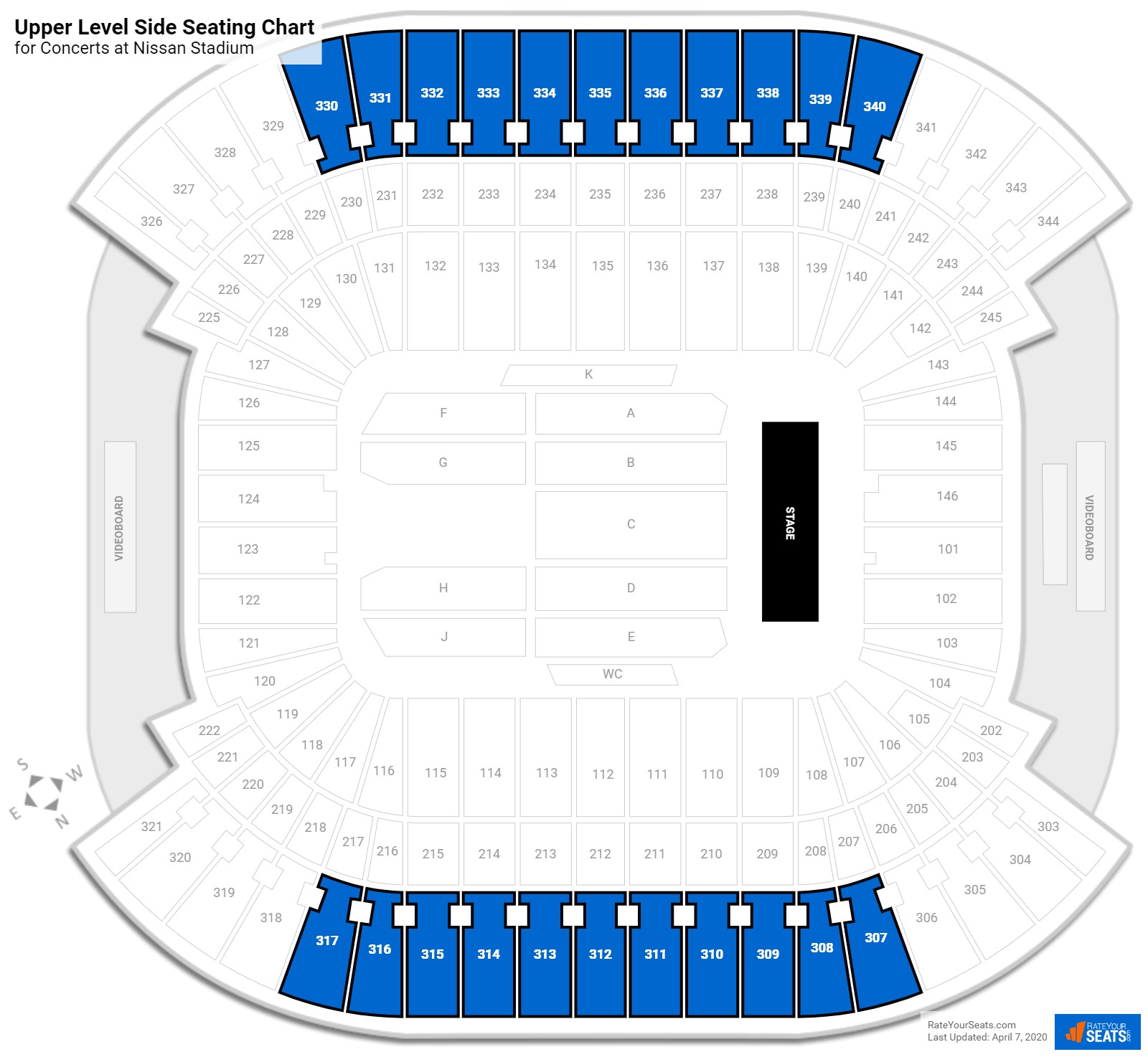 Nissan Stadium Seating Map