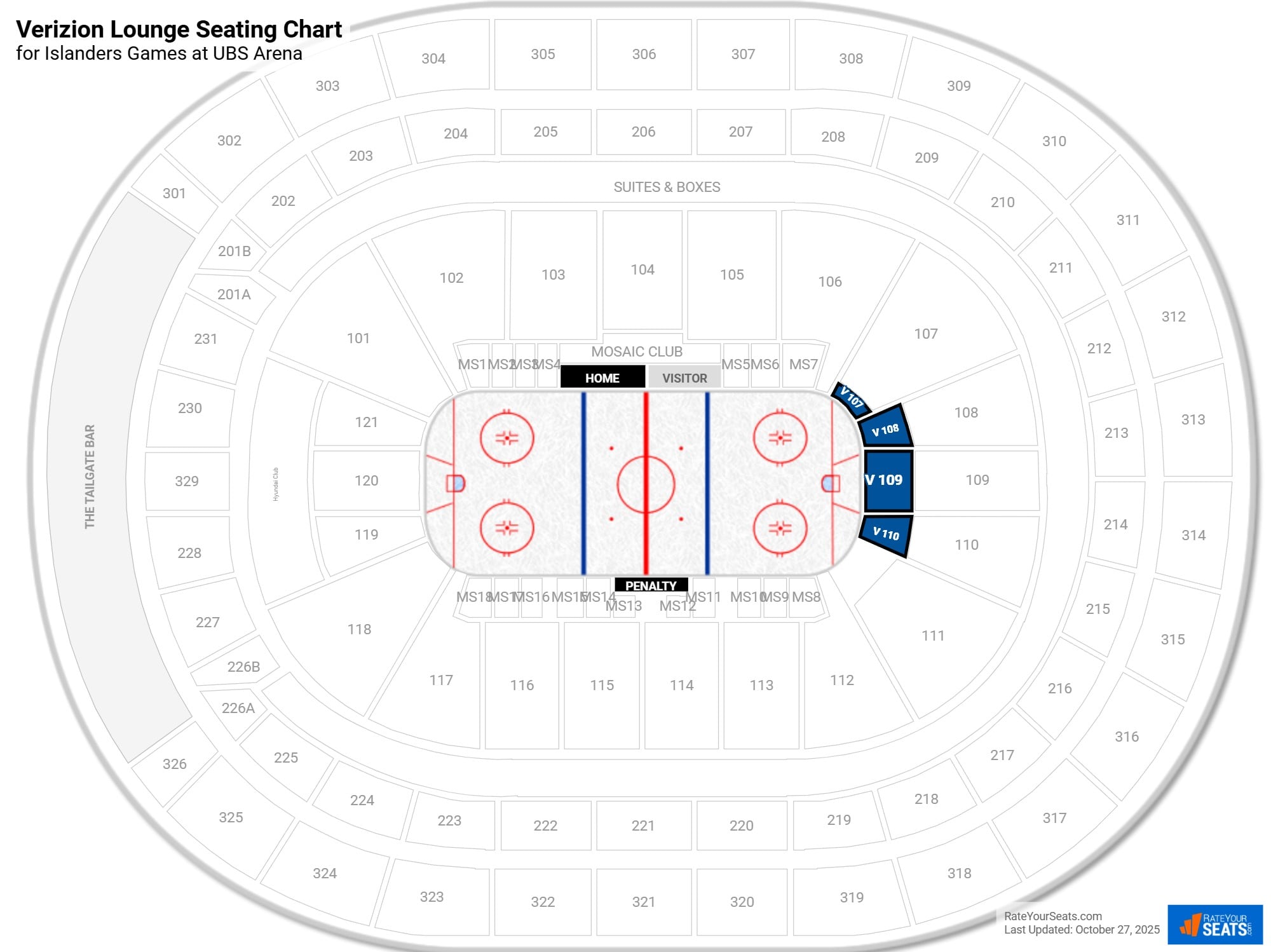 click to enlarge Islanders Verizion Lounge Seating Chart at UBS Arena