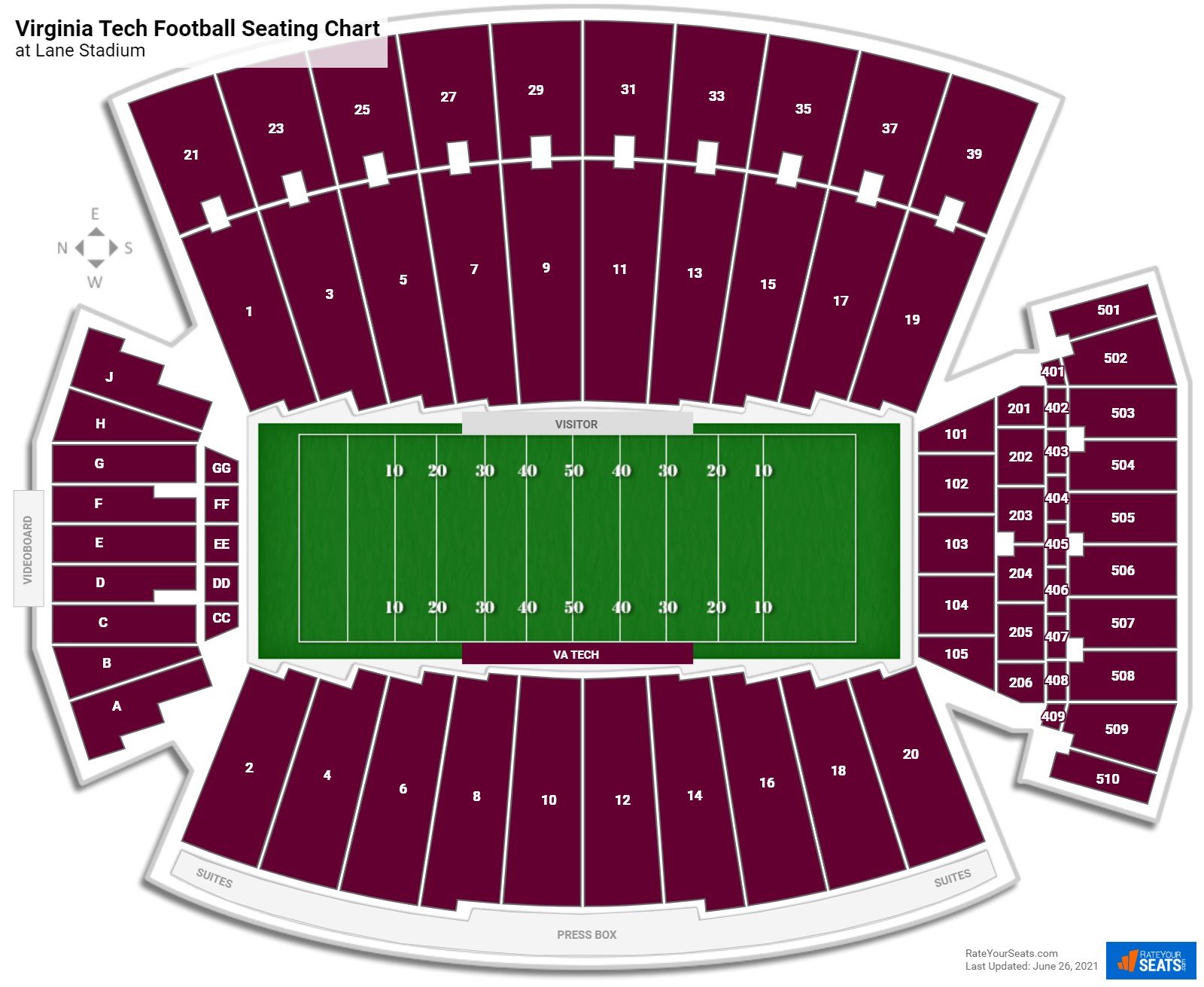 Lane Stadium Seating Chart - RateYourSeats.com
