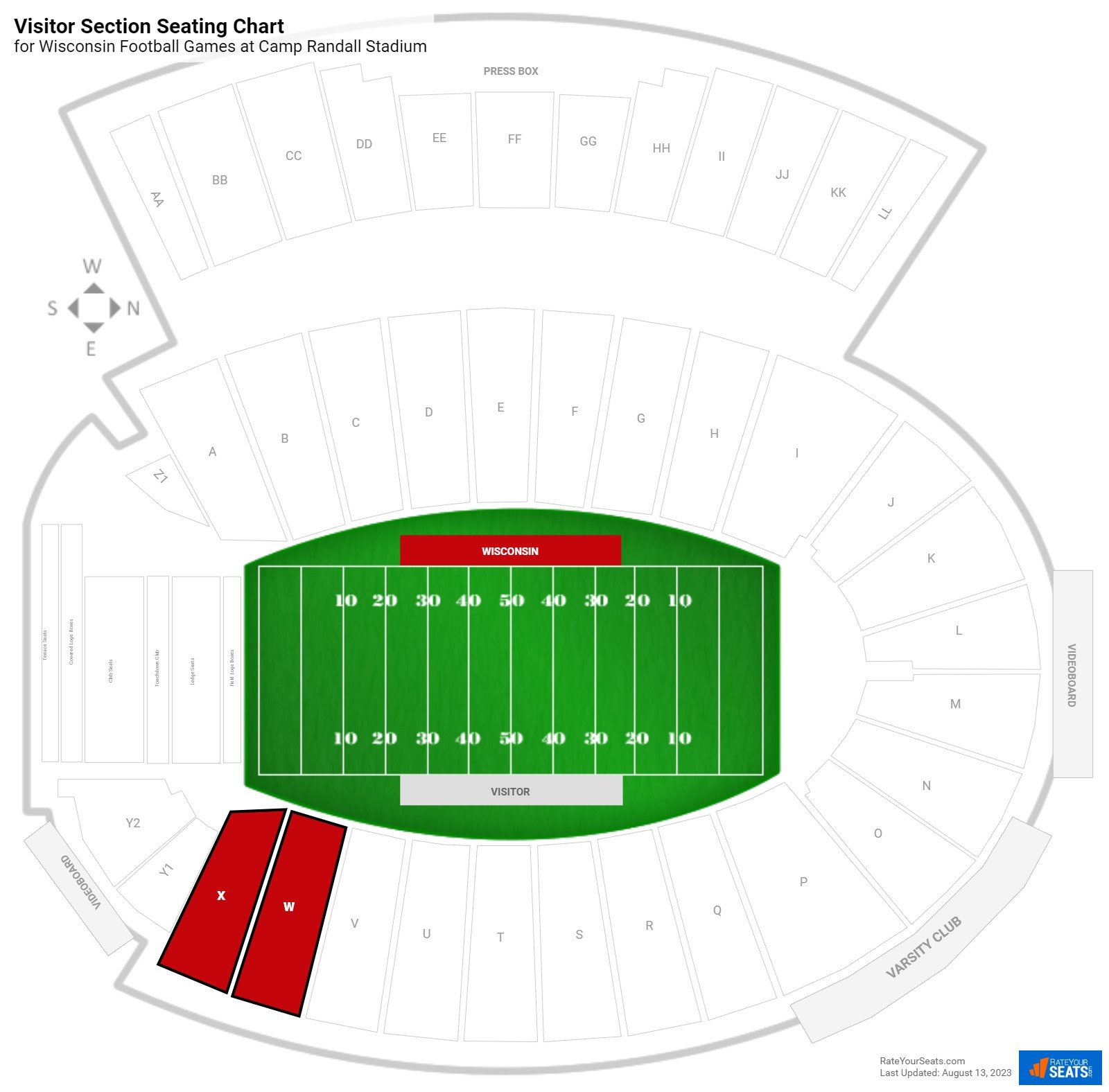Camp Randall Seating Chart With Rows And Seat Numbers | Cabinets Matttroy