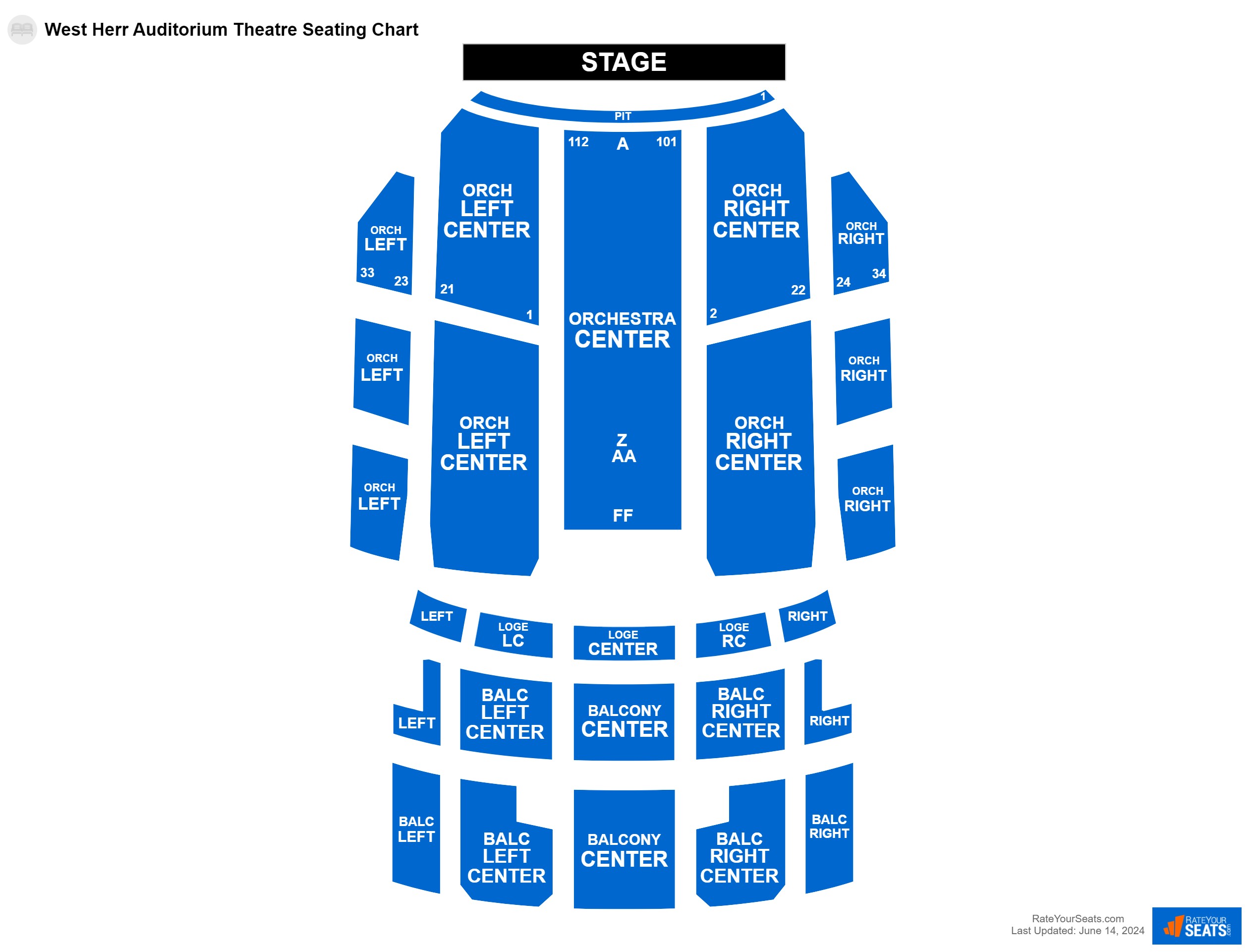 West Herr Auditorium Theatre Seating Chart