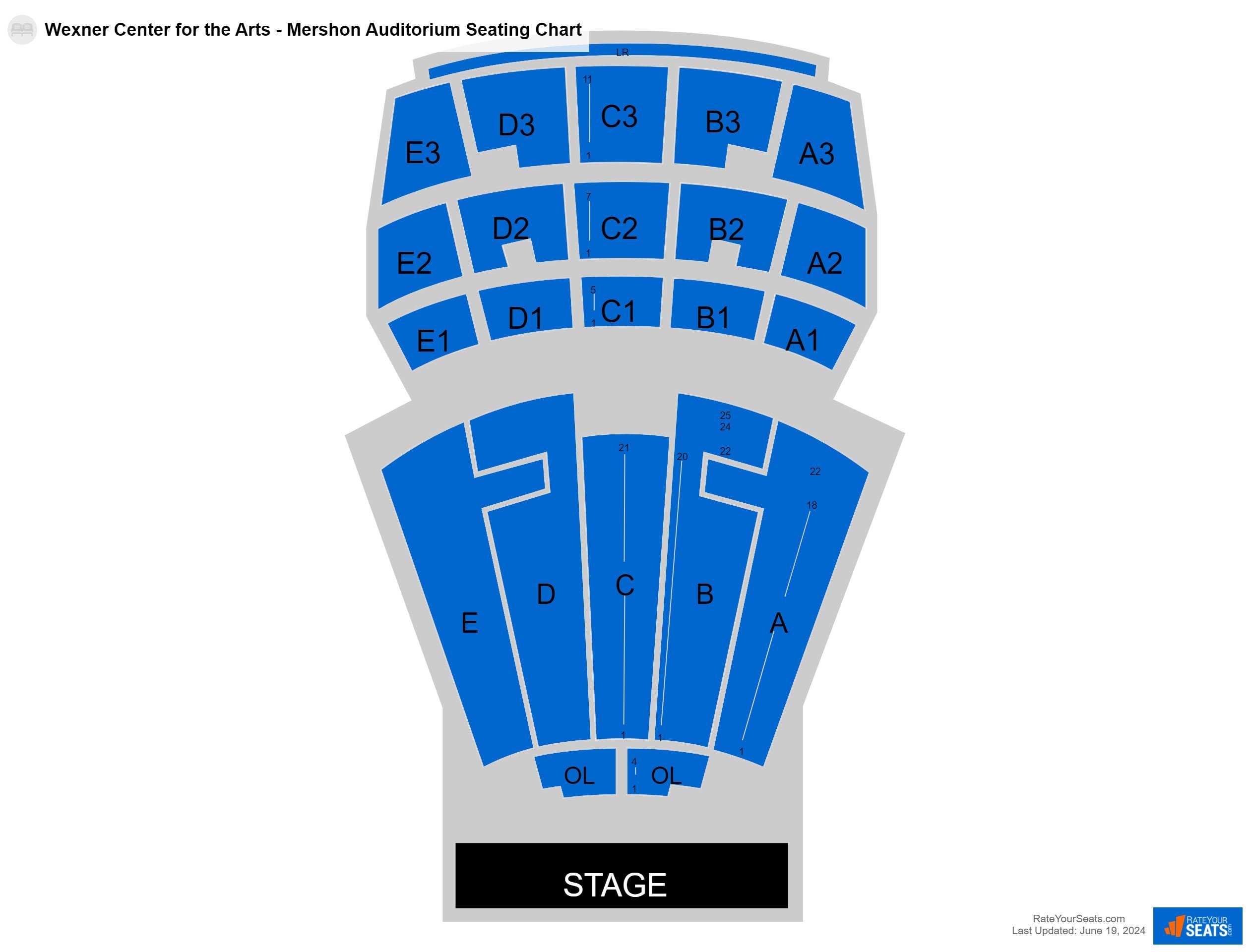 Wexner Center for the Arts Mershon Auditorium Seating Chart