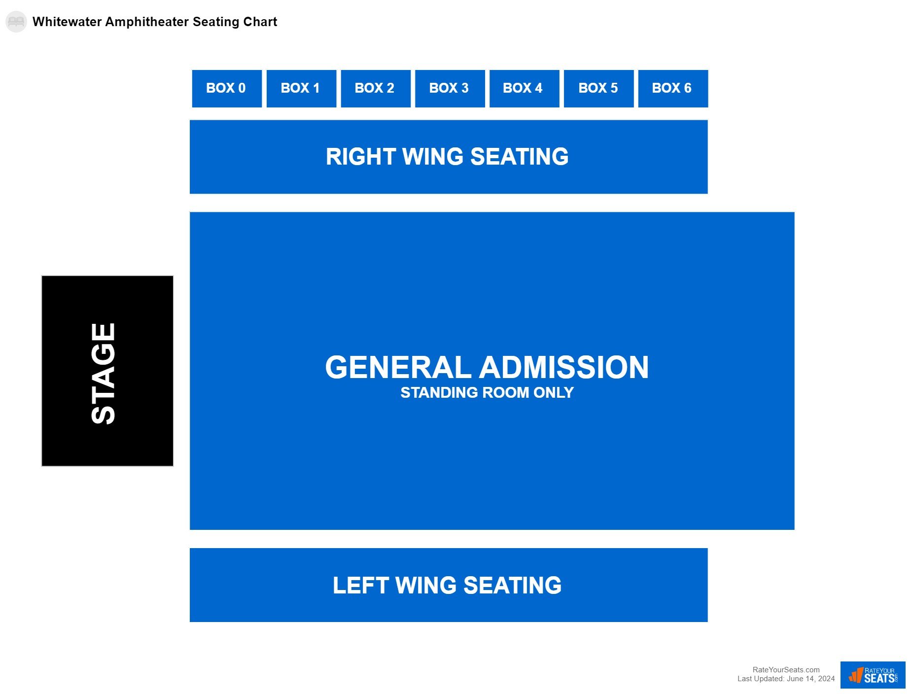 Concert seating chart at Whitewater Amphitheater