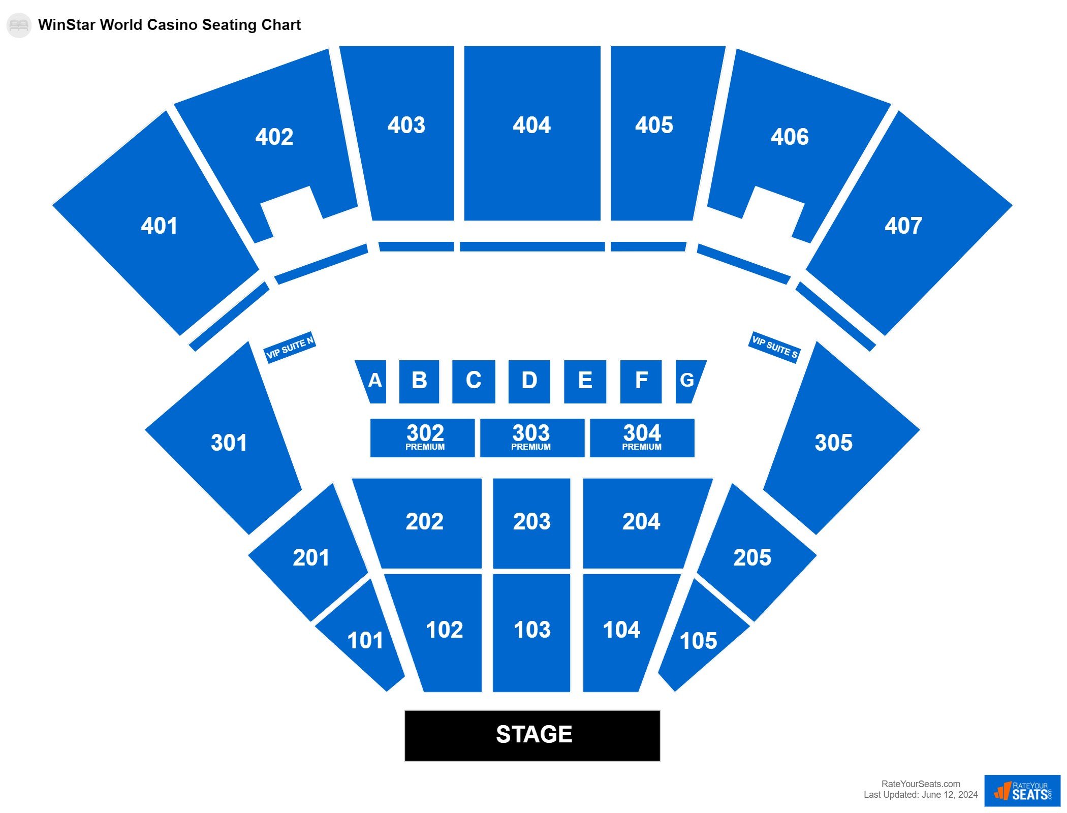 WinStar World Casino Seating Chart