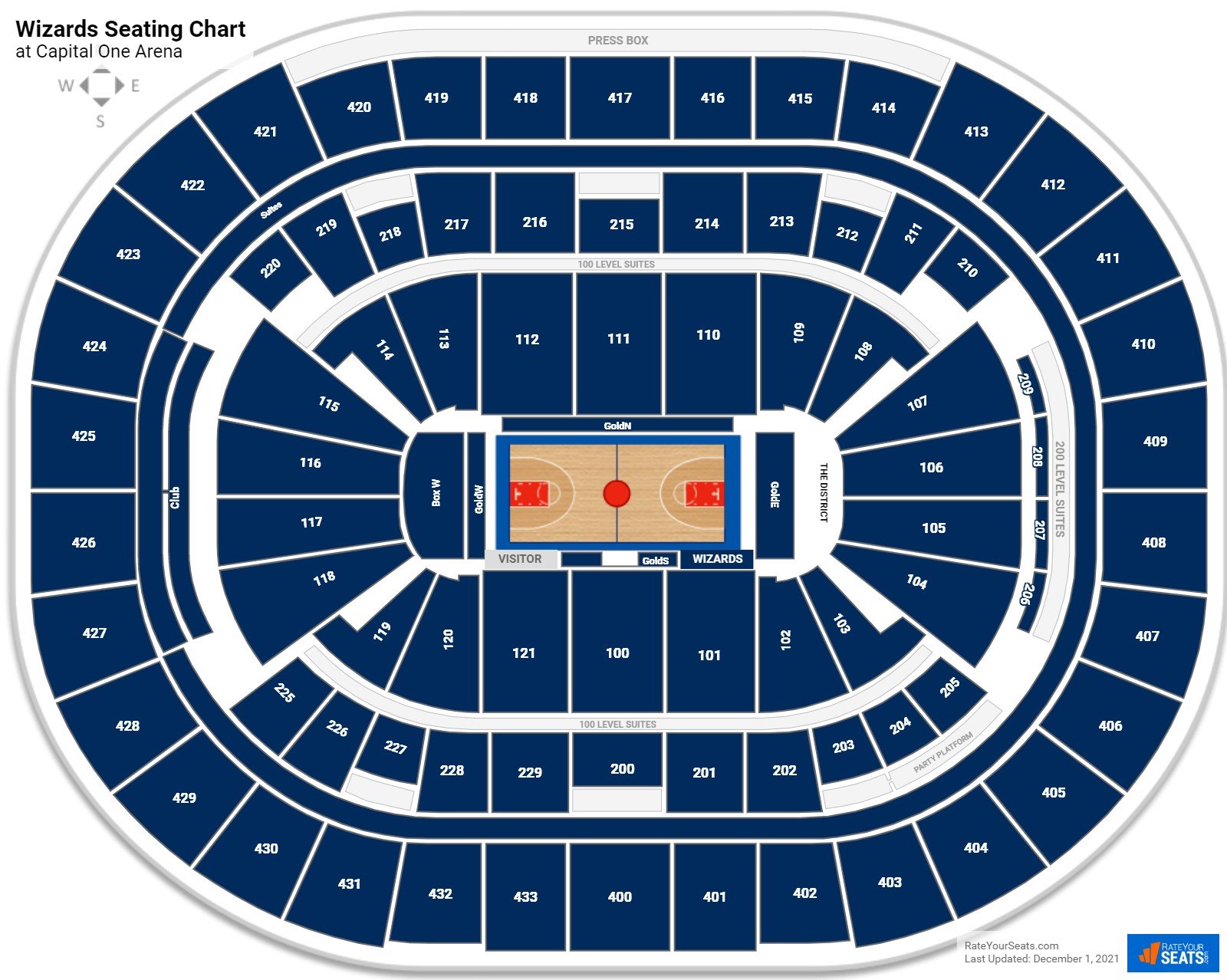Wizards Seating Chart At Capital One Arena 