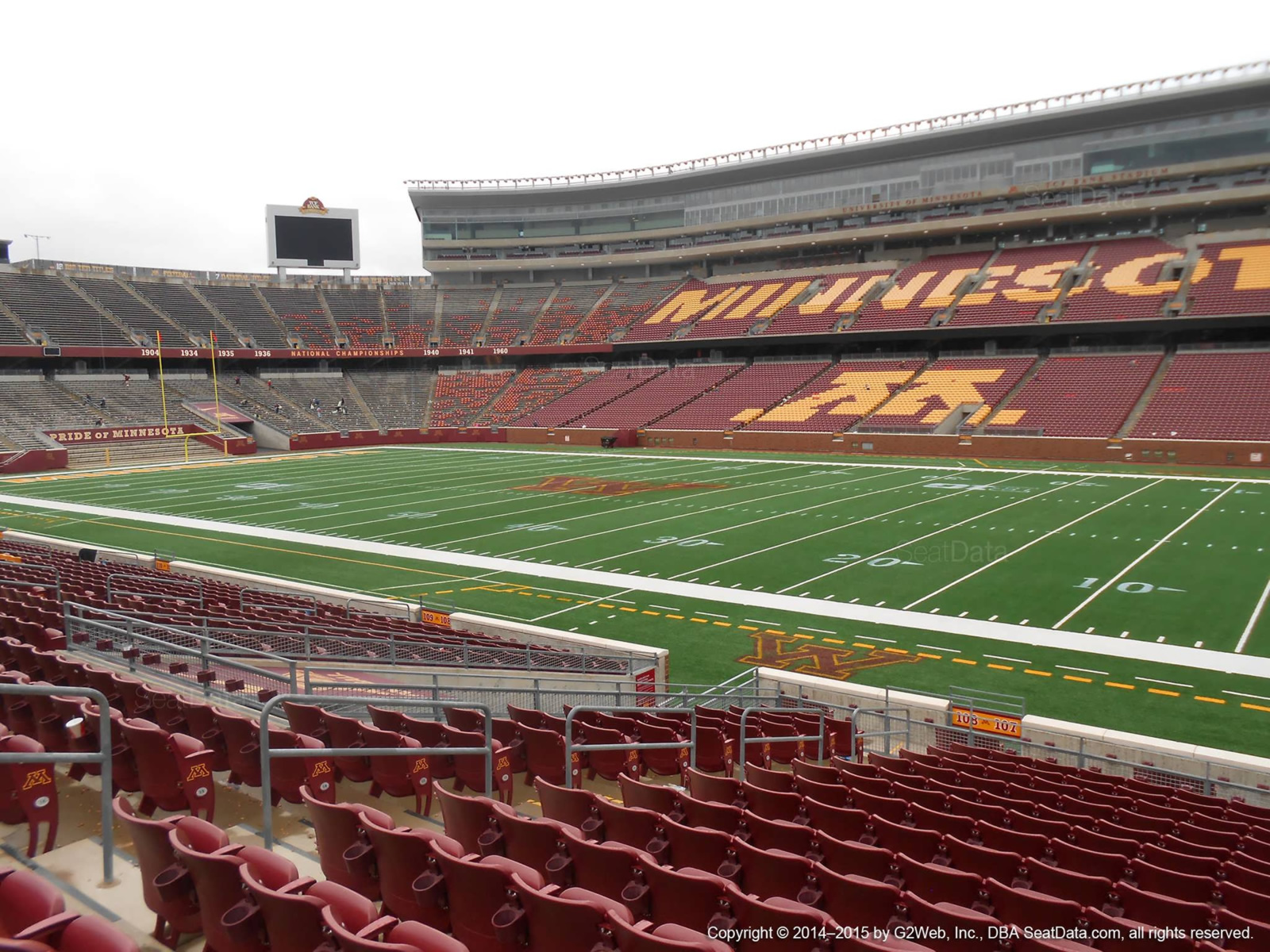 TCF Bank Stadium Section 107 - RateYourSeats.com