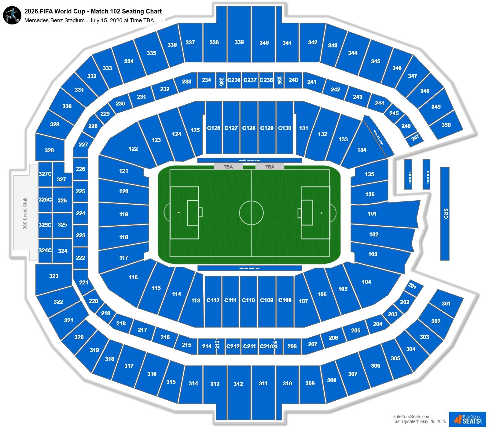 2026 World Cup - Match 102 seating chart Mercedes-Benz Stadium