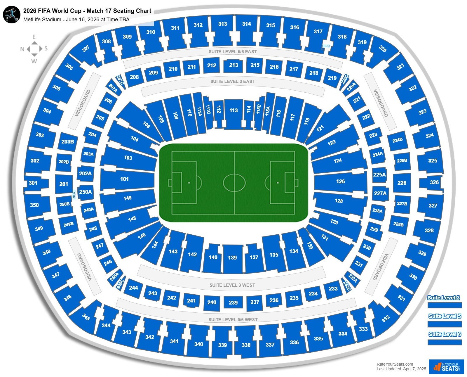 2026 FIFA World Cup - Match 17 seating chart MetLife Stadium