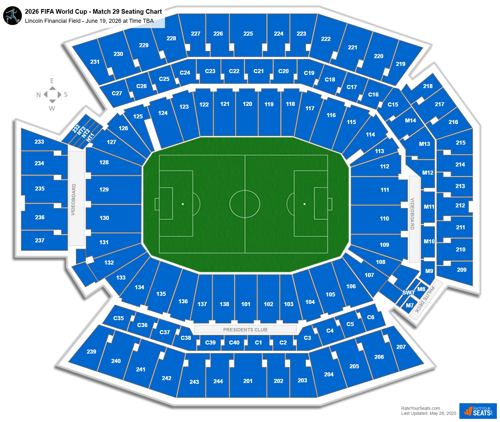 2026 FIFA World Cup - Match 29 seating chart Lincoln Financial Field