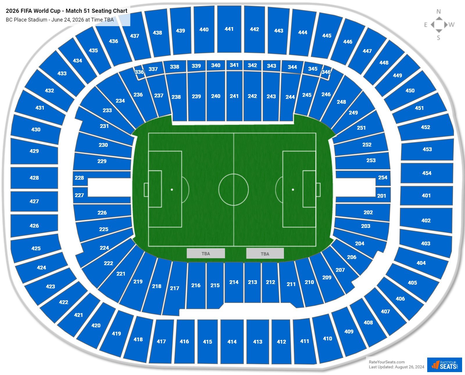 BC Place Stadium Concert Seating Chart - RateYourSeats.com