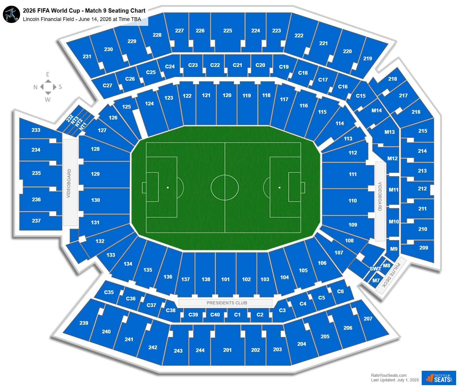 2026 FIFA World Cup - Match 9 seating chart Lincoln Financial Field