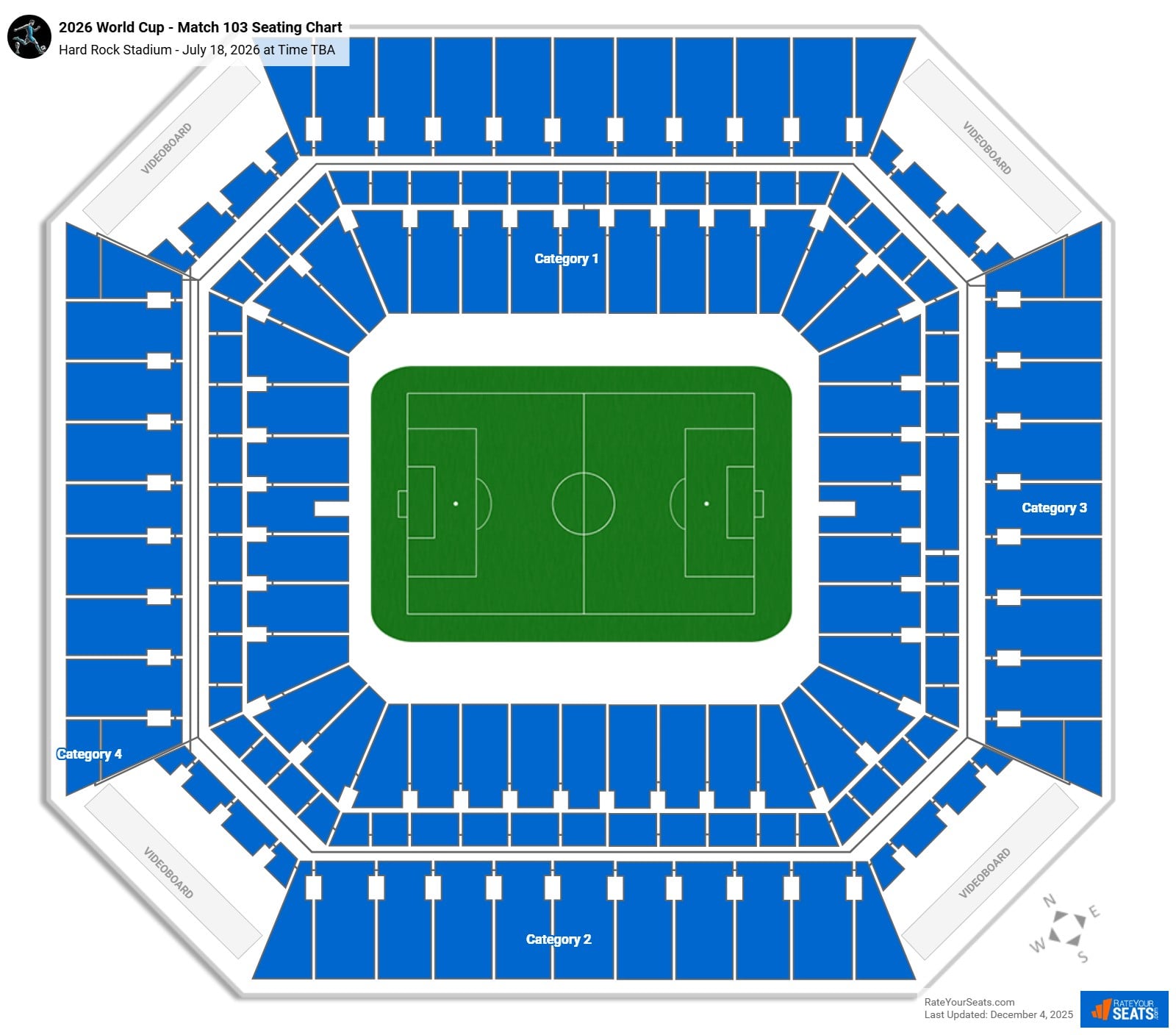 2026 World Cup - Match 103 seating chart Hard Rock Stadium