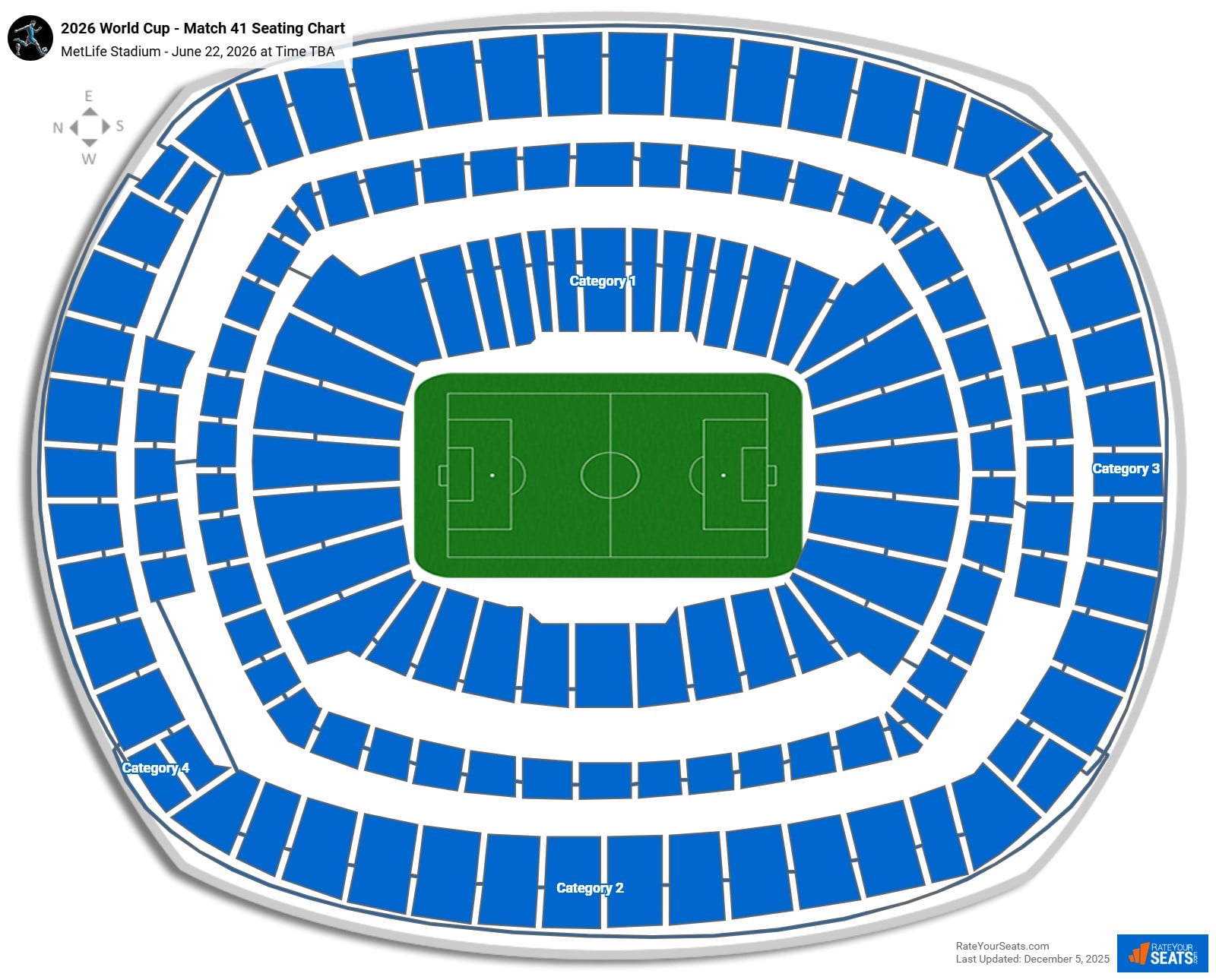 Norway vs Senegal - World Cup - Match 41 seating chart MetLife Stadium