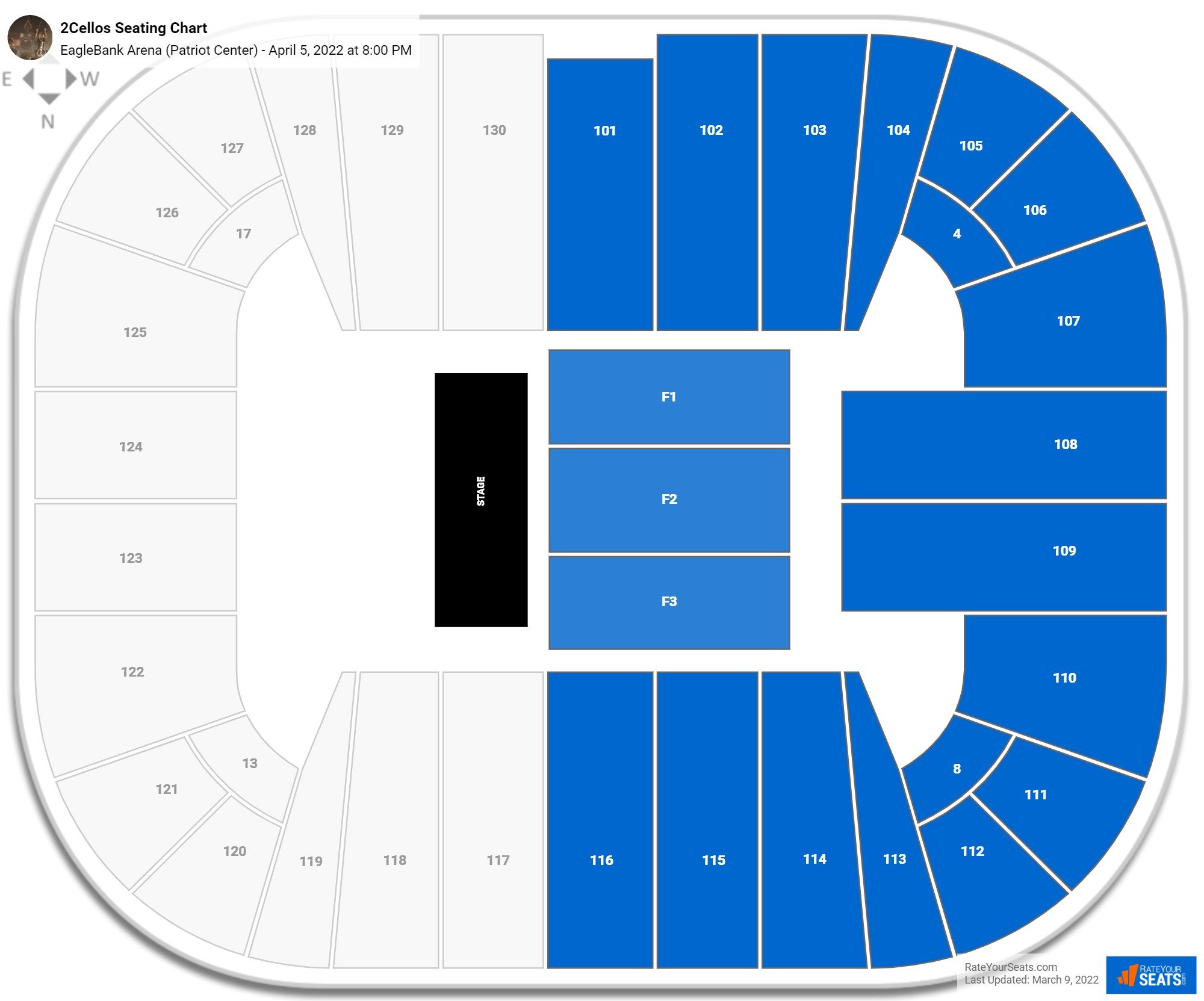 EagleBank Arena Seating Chart