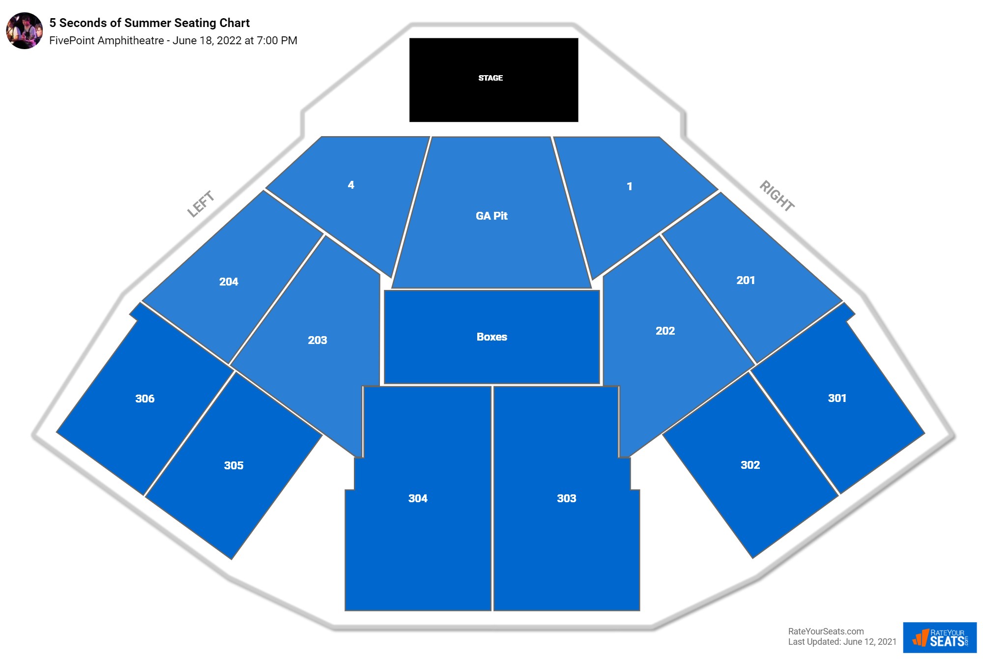 FivePoint Amphitheatre Seating Chart