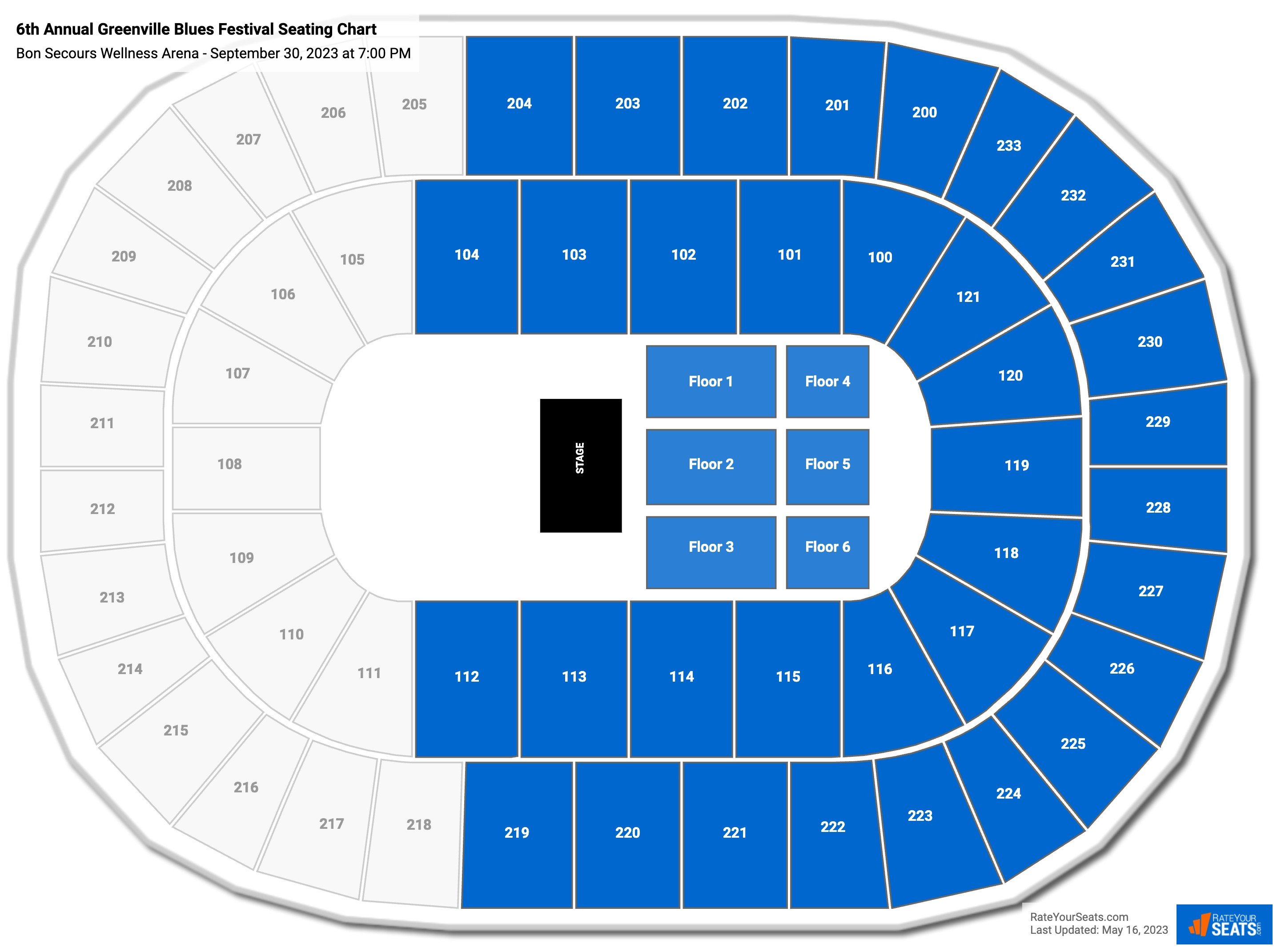 Bon Secours Wellness Arena Concert Seating Chart