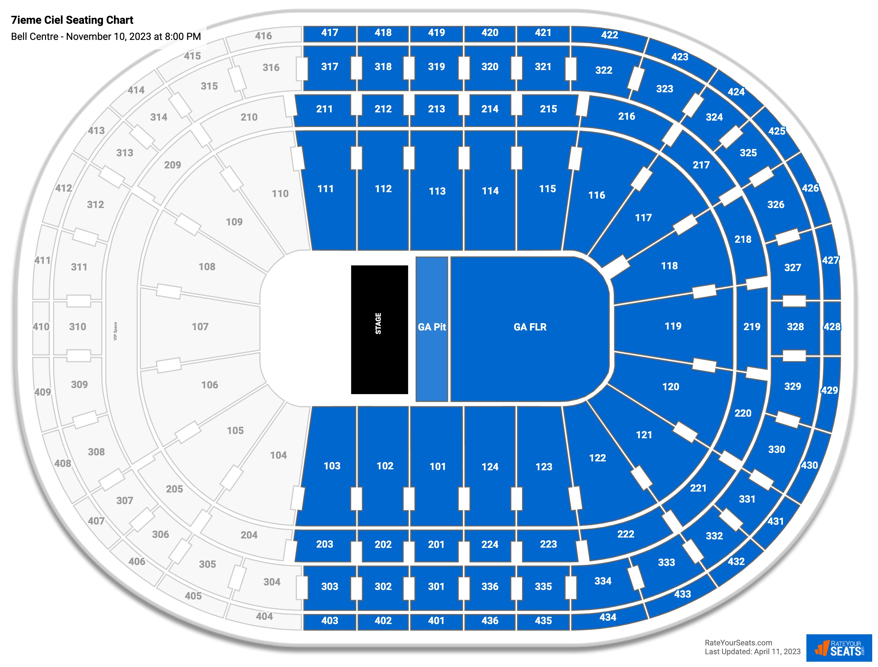 Bell Centre Seating Chart With Seat Numbers