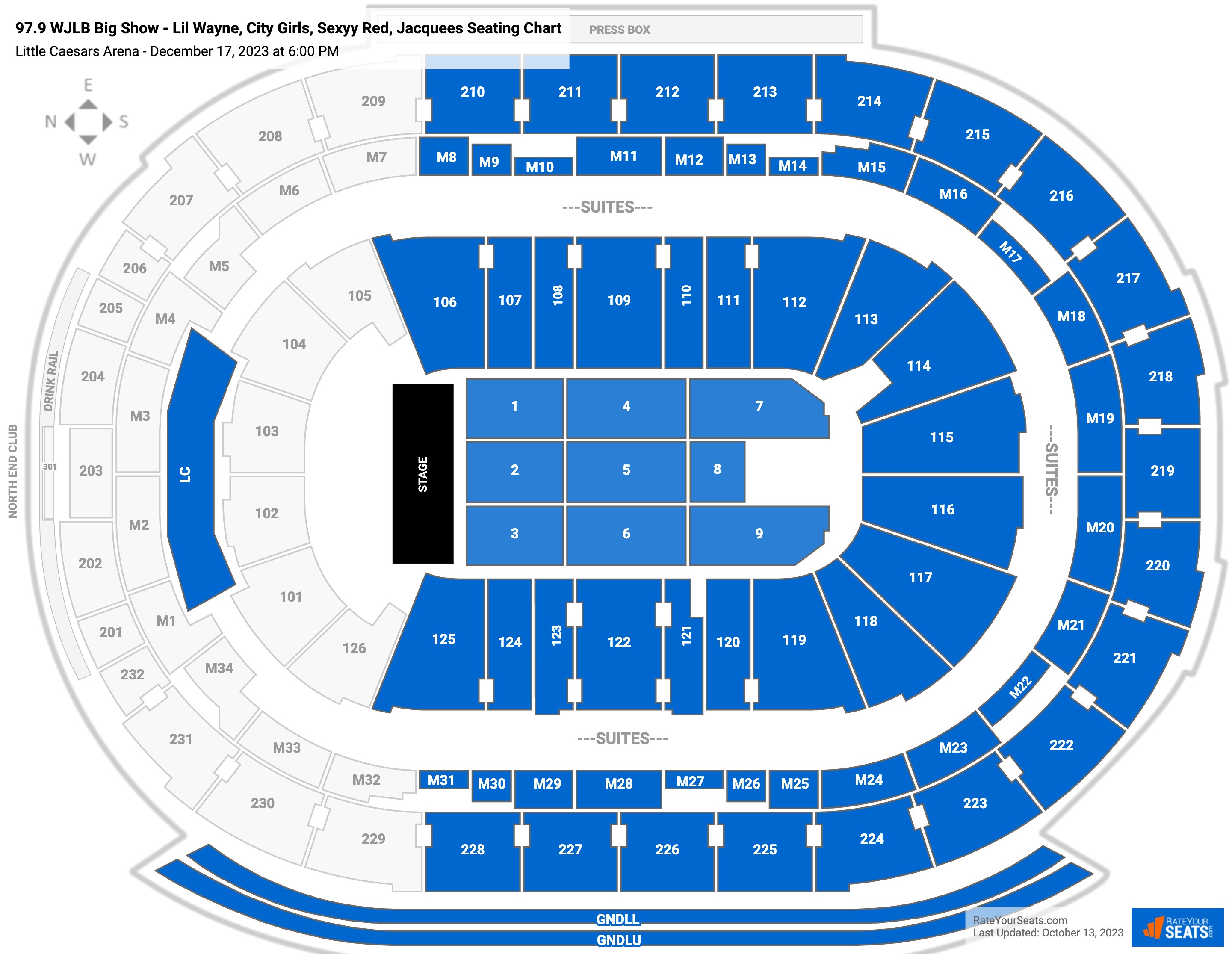 Little Caesars Arena Concert Seating Chart - RateYourSeats.com