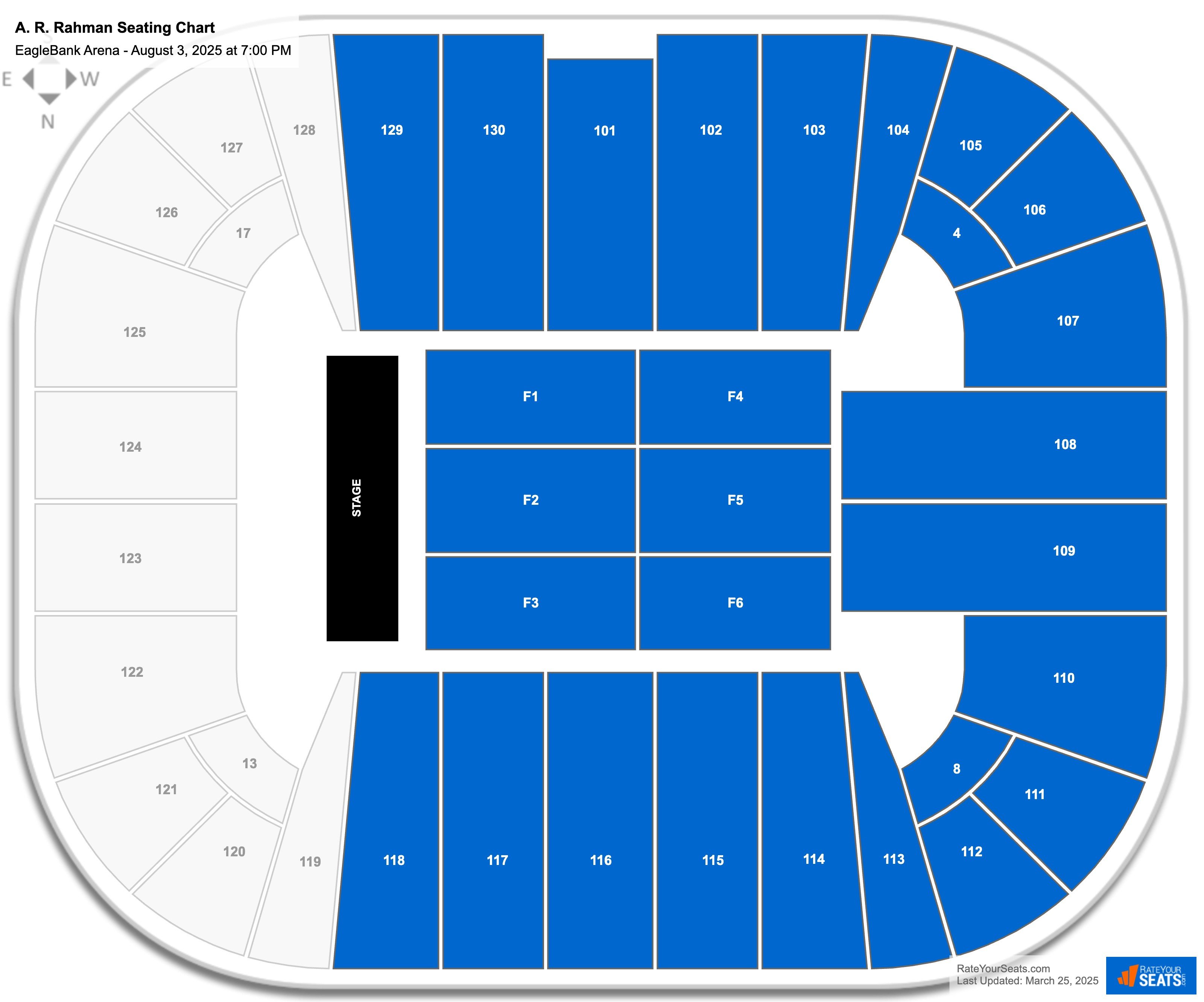 A. R. Rahman seating chart EagleBank Arena