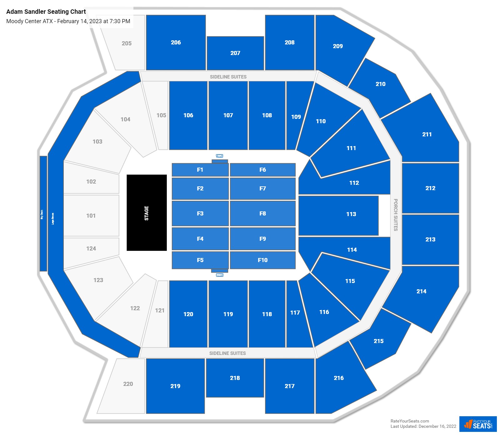 Moody Center ATX Concert Seating Chart