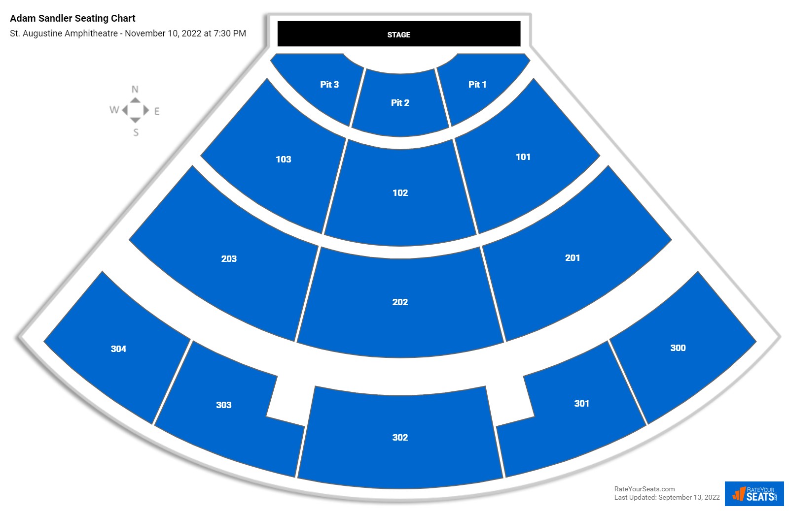 St. Augustine Amphitheatre Seating Chart