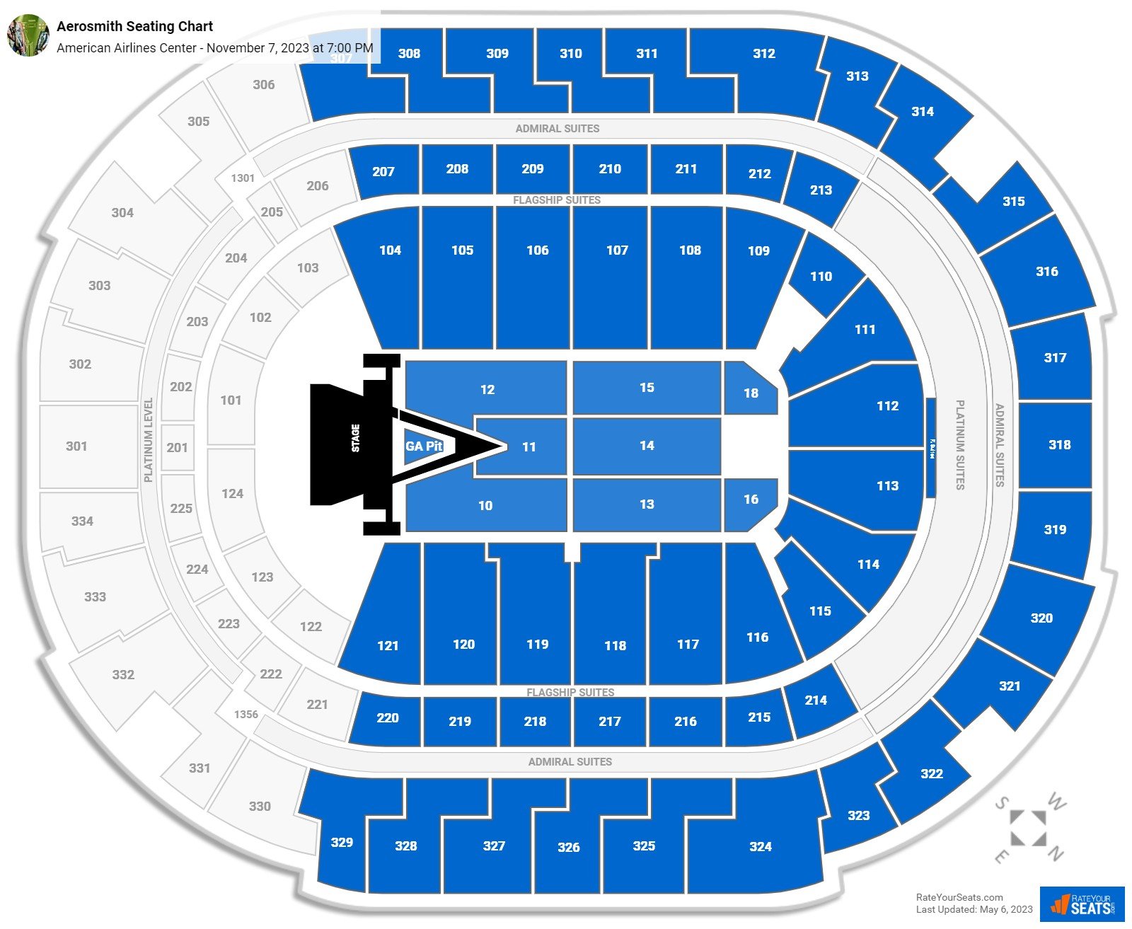 American Airlines Center Concert Seating Chart