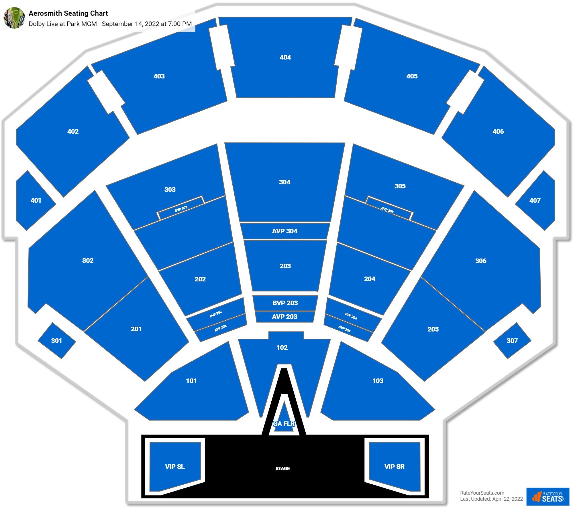 Dolby Live at Park MGM Seating Chart