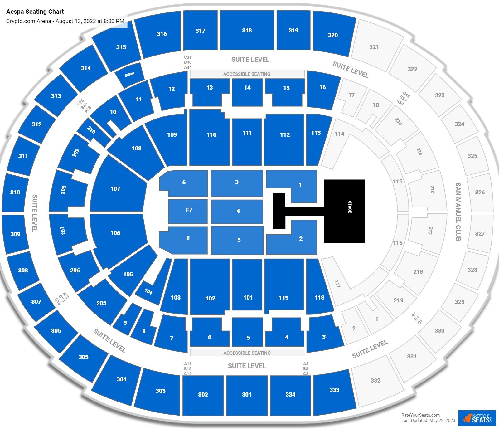 Crypto com Arena Concert Seating Chart RateYourSeats com