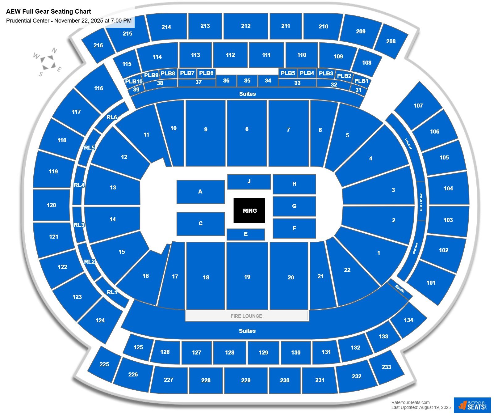 AEW Full Gear seating chart Prudential Center