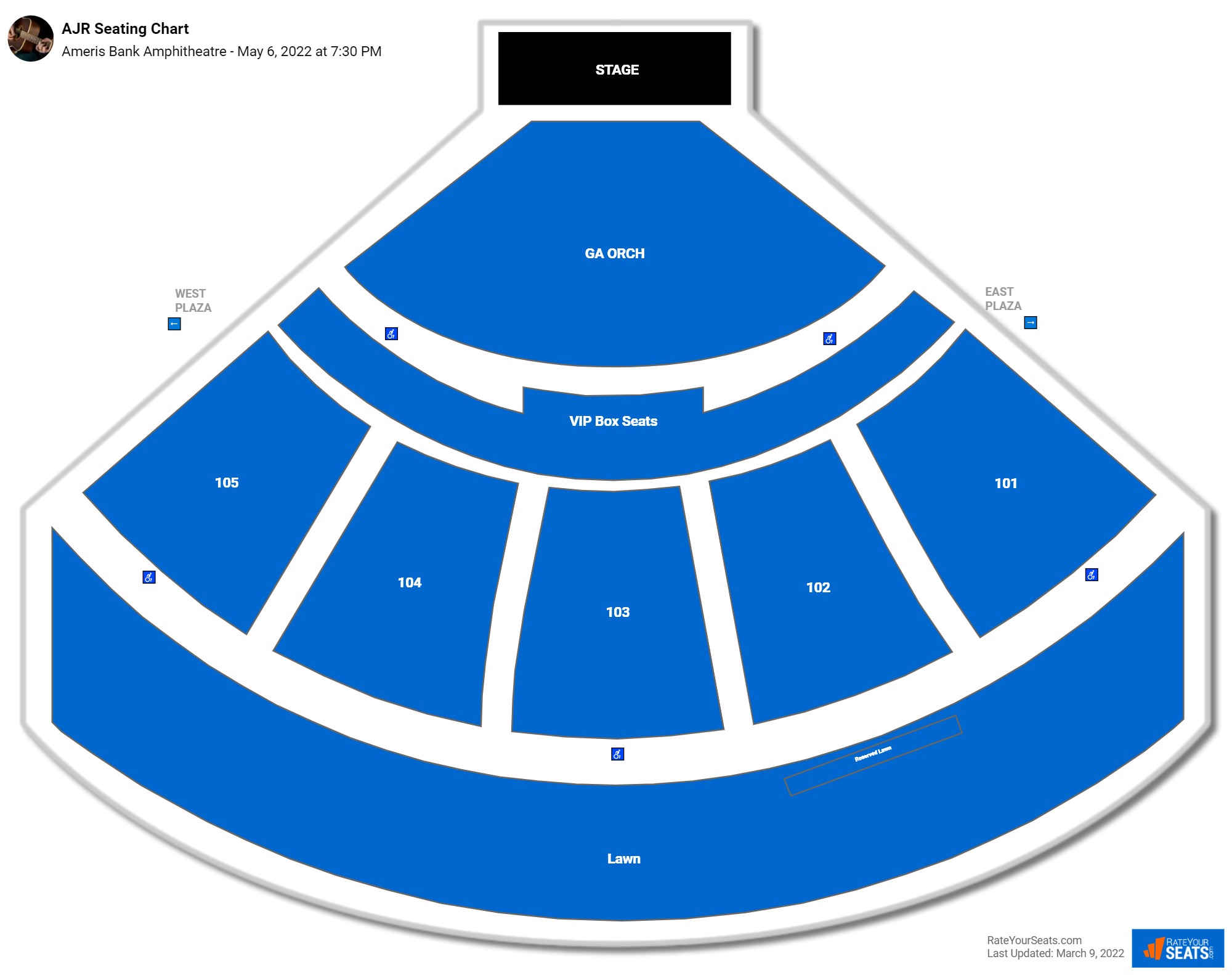 AJR seating chart Ameris Bank Amphitheatre