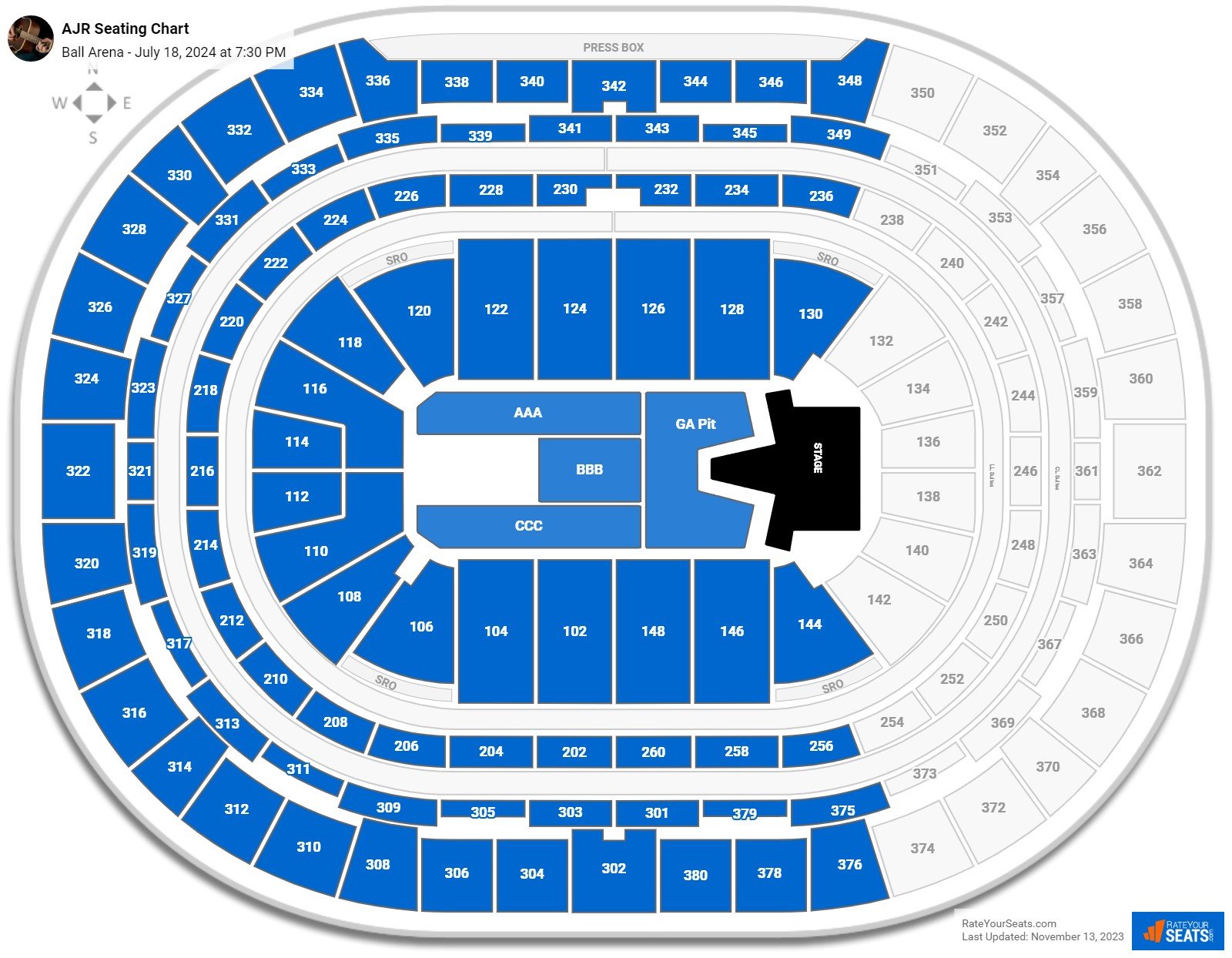 Ball Arena Concert Seating Chart - RateYourSeats.com