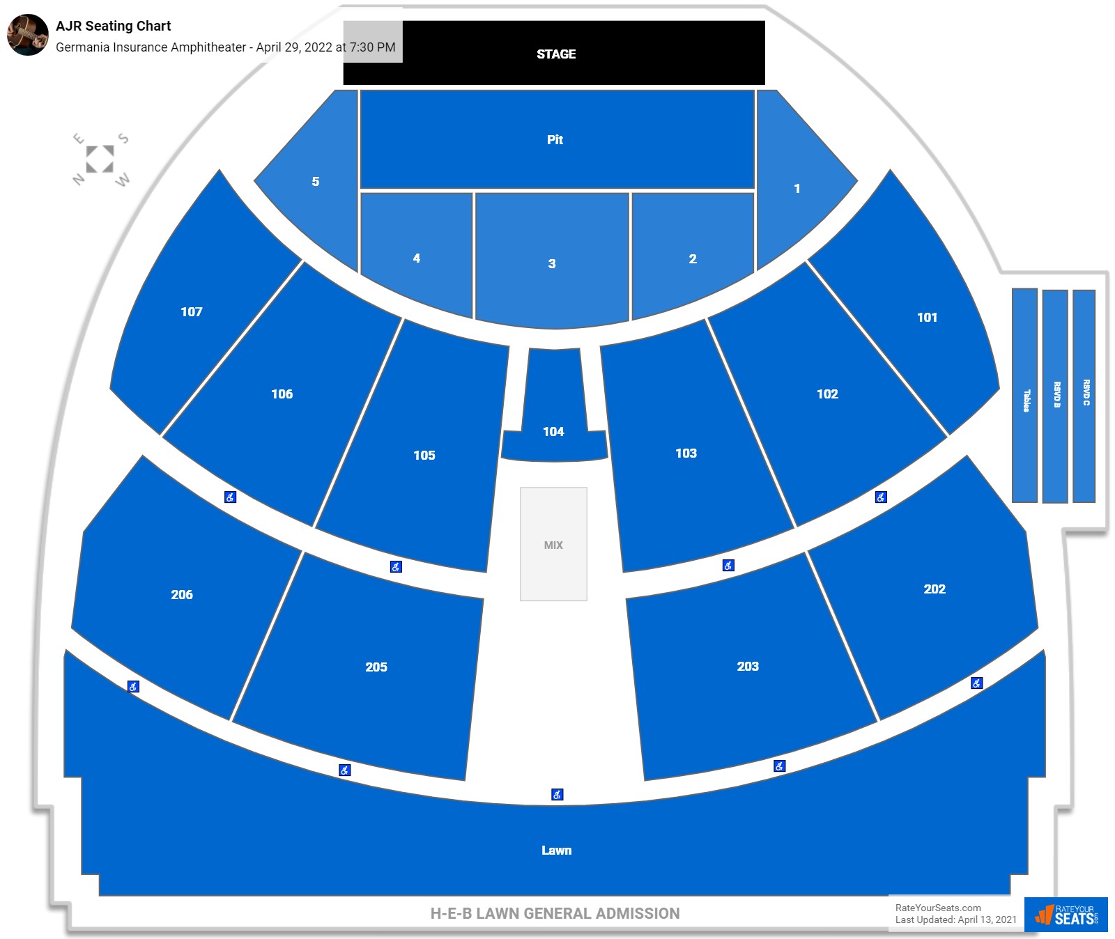 Germania Insurance Amphitheater Seating Chart