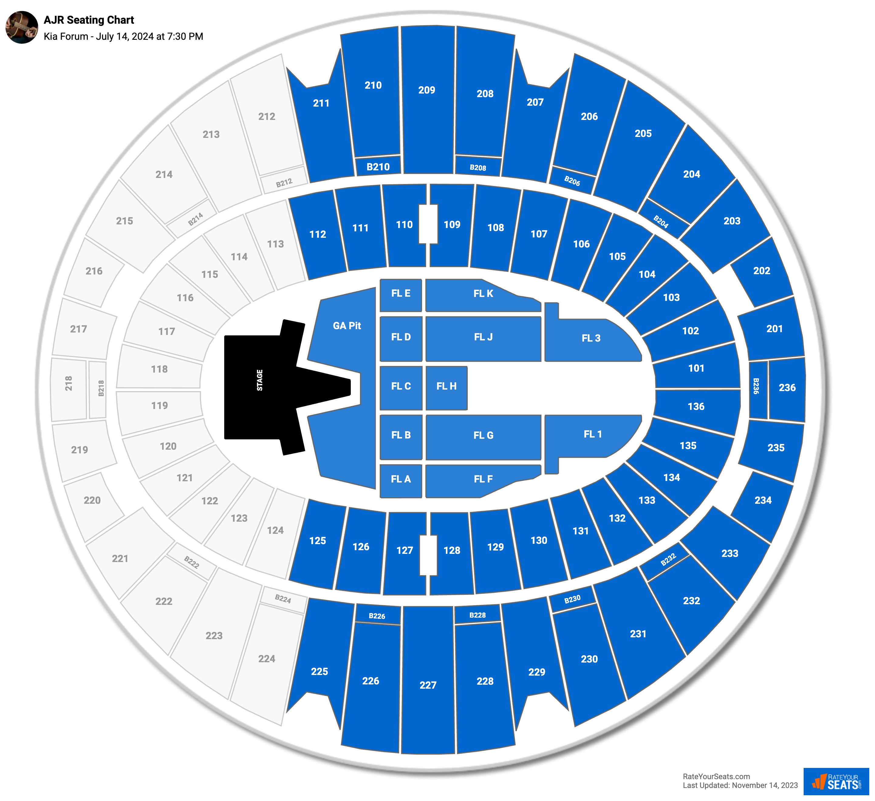 Kia Forum Seating Chart