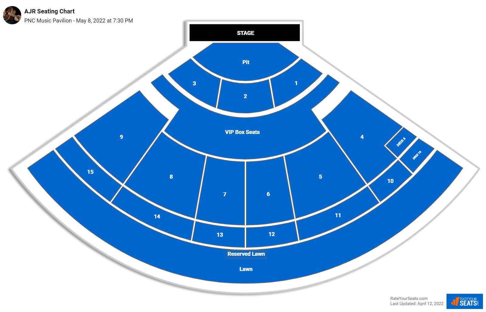 PNC Music Pavilion Seating Chart