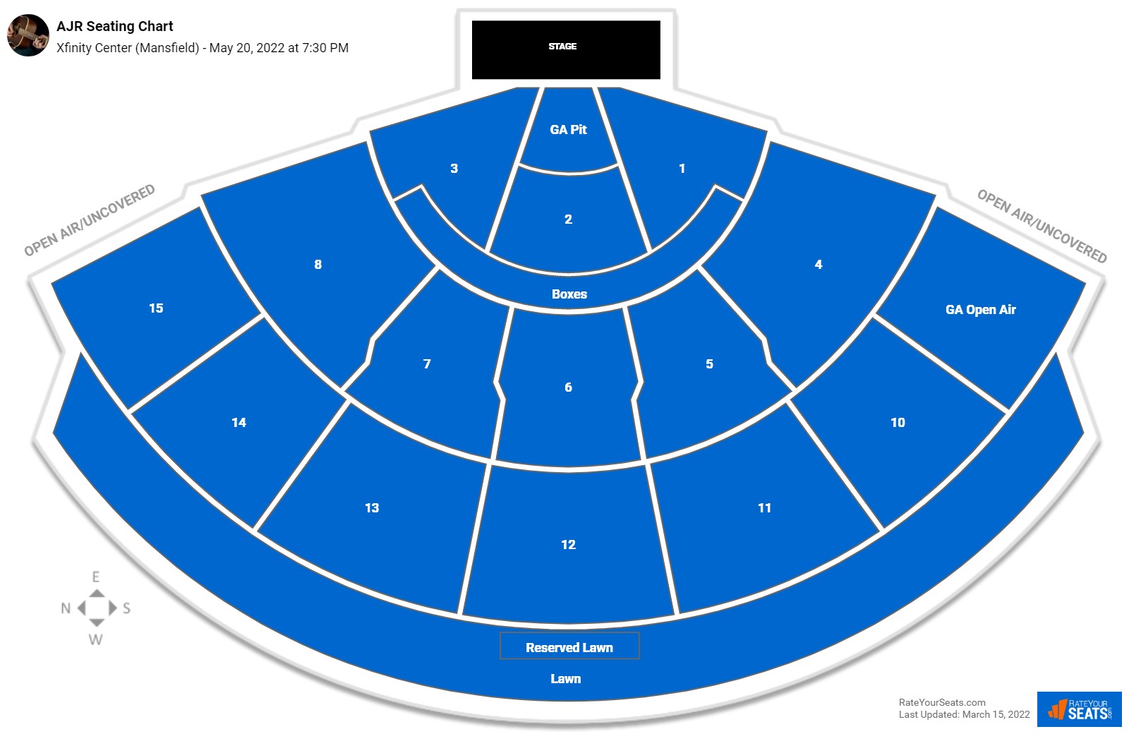 AJR seating chart Xfinity Center (Mansfield)