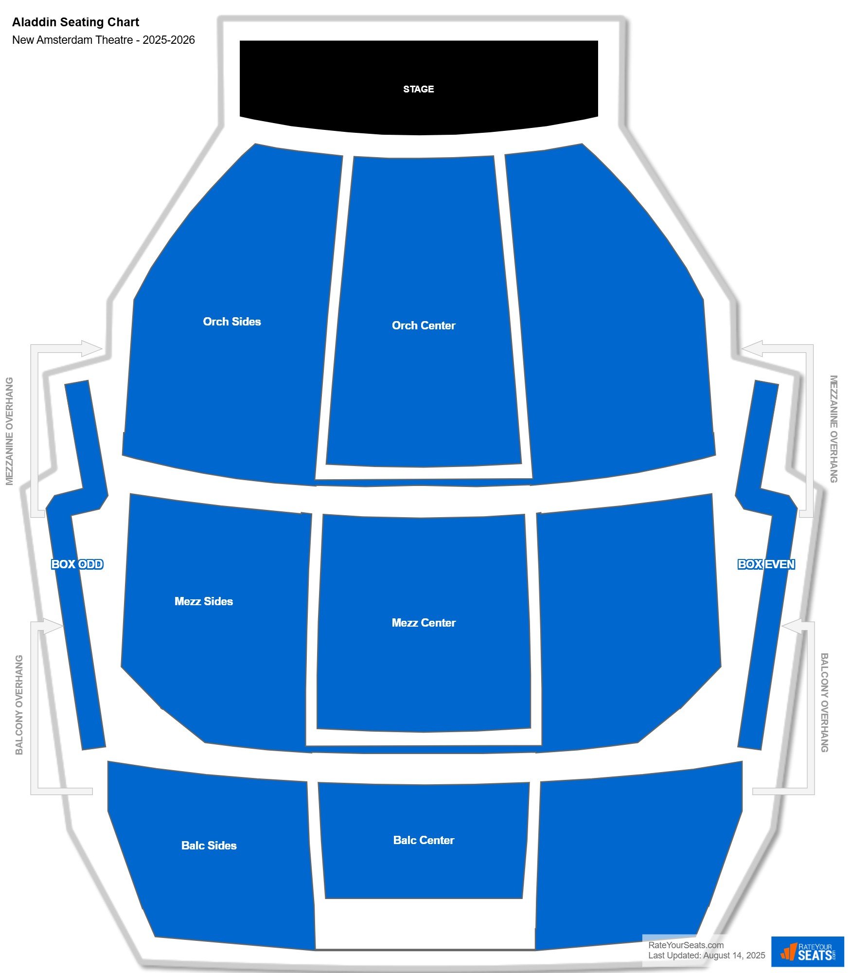 Aladdin seating chart New Amsterdam Theatre