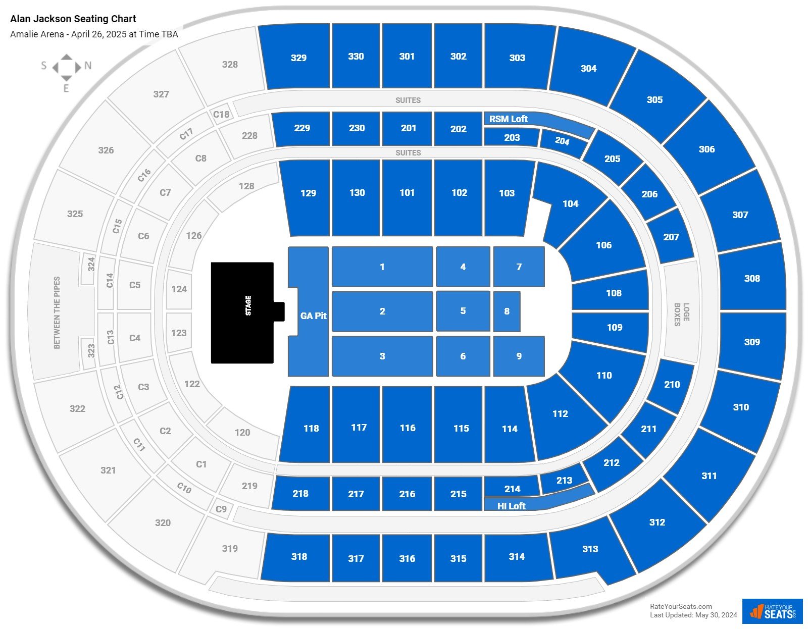 Amalie Arena Concert Seating Chart - RateYourSeats.com