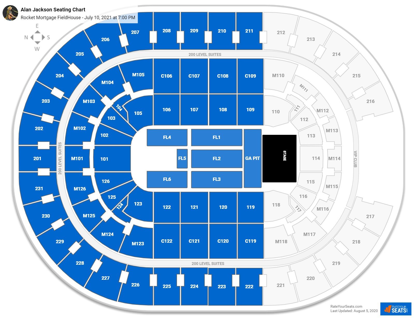 Rocket Mortgage FieldHouse Seating Charts for Concerts - RateYourSeats.com