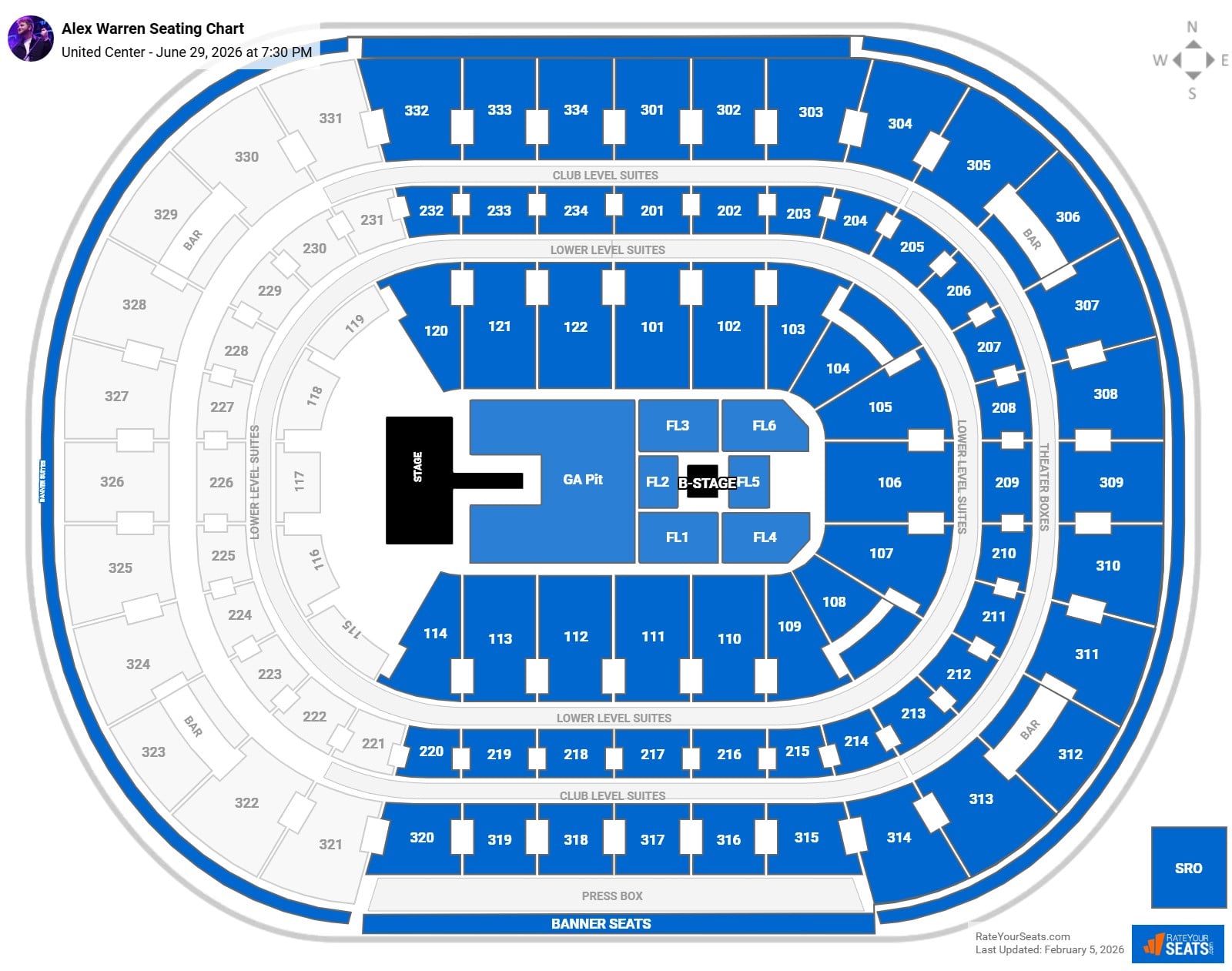 Alex Warren seating chart United Center