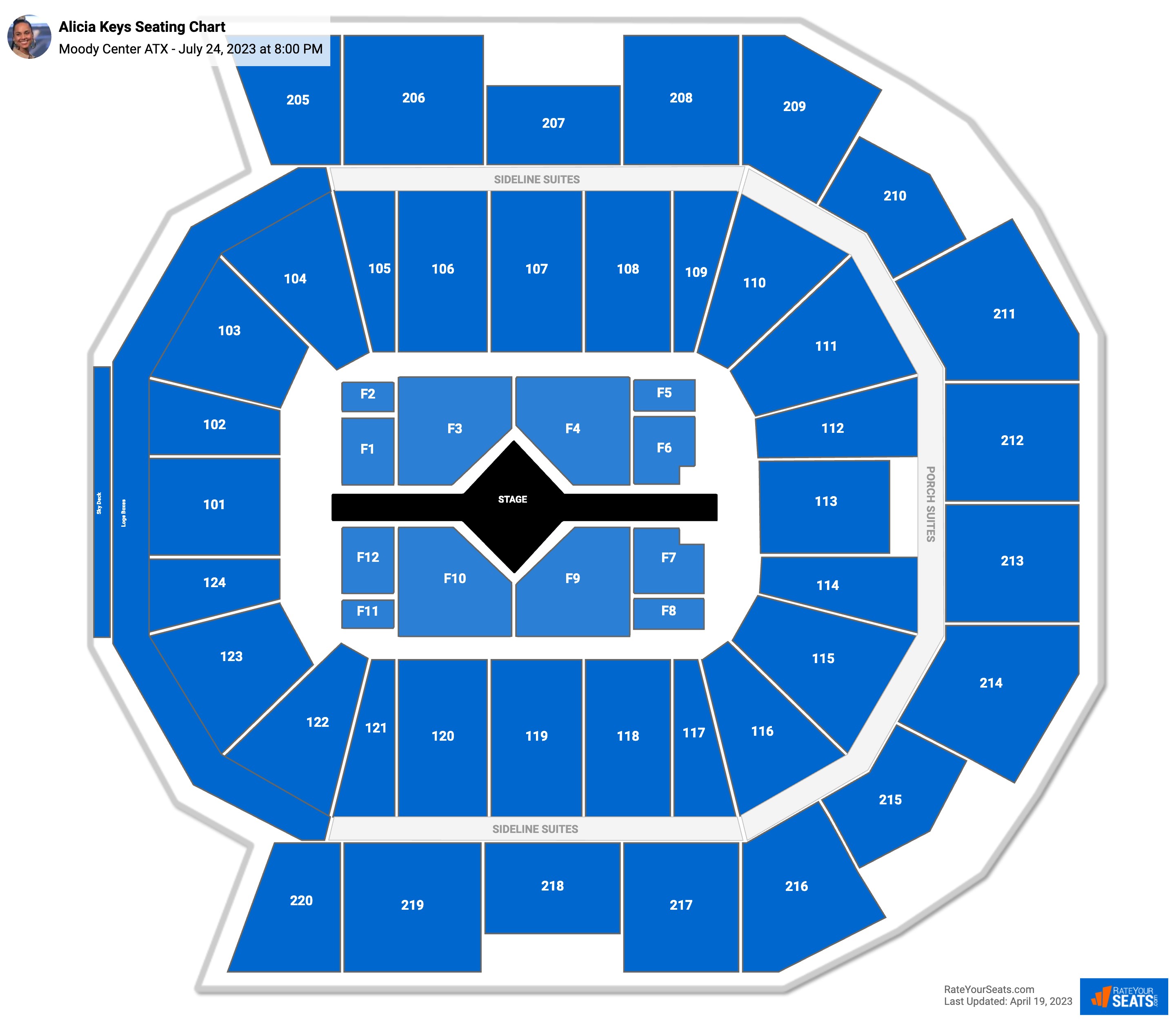 Moody Center ATX Concert Seating Chart - RateYourSeats.com