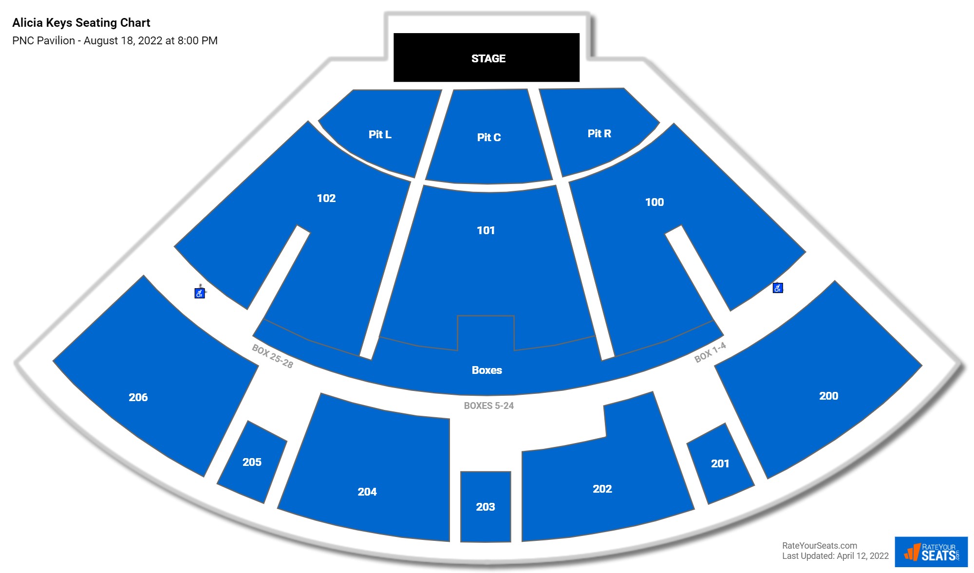 PNC Pavilion Seating Chart