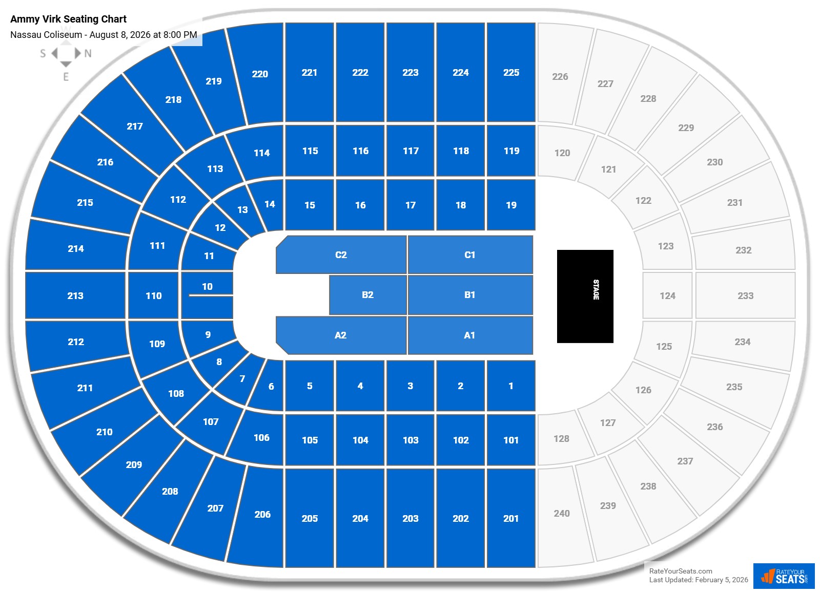 Ammy Virk seating chart Nassau Coliseum