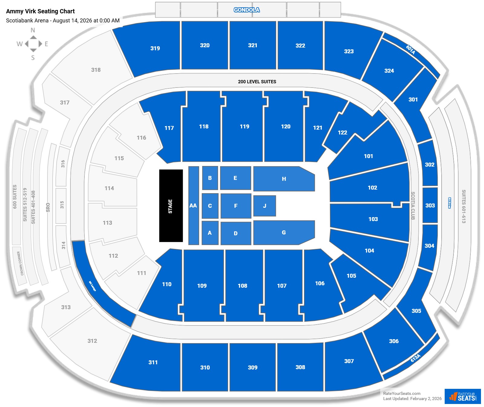 Ammy Virk seating chart Scotiabank Arena