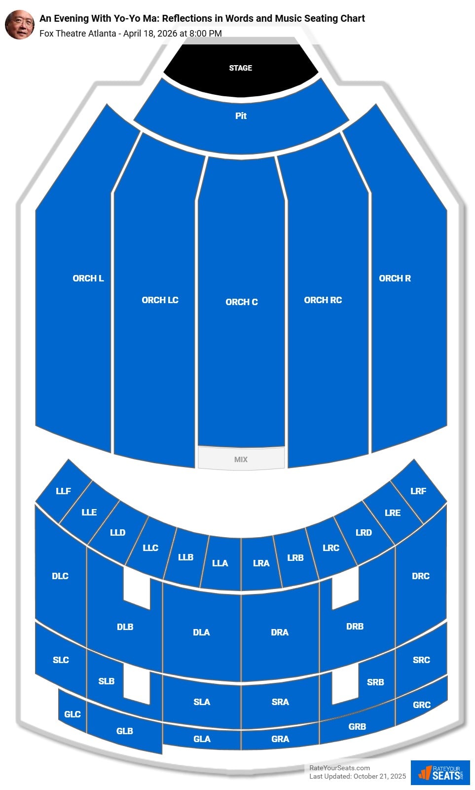 Yo-Yo Ma seating chart Fox Theatre Atlanta