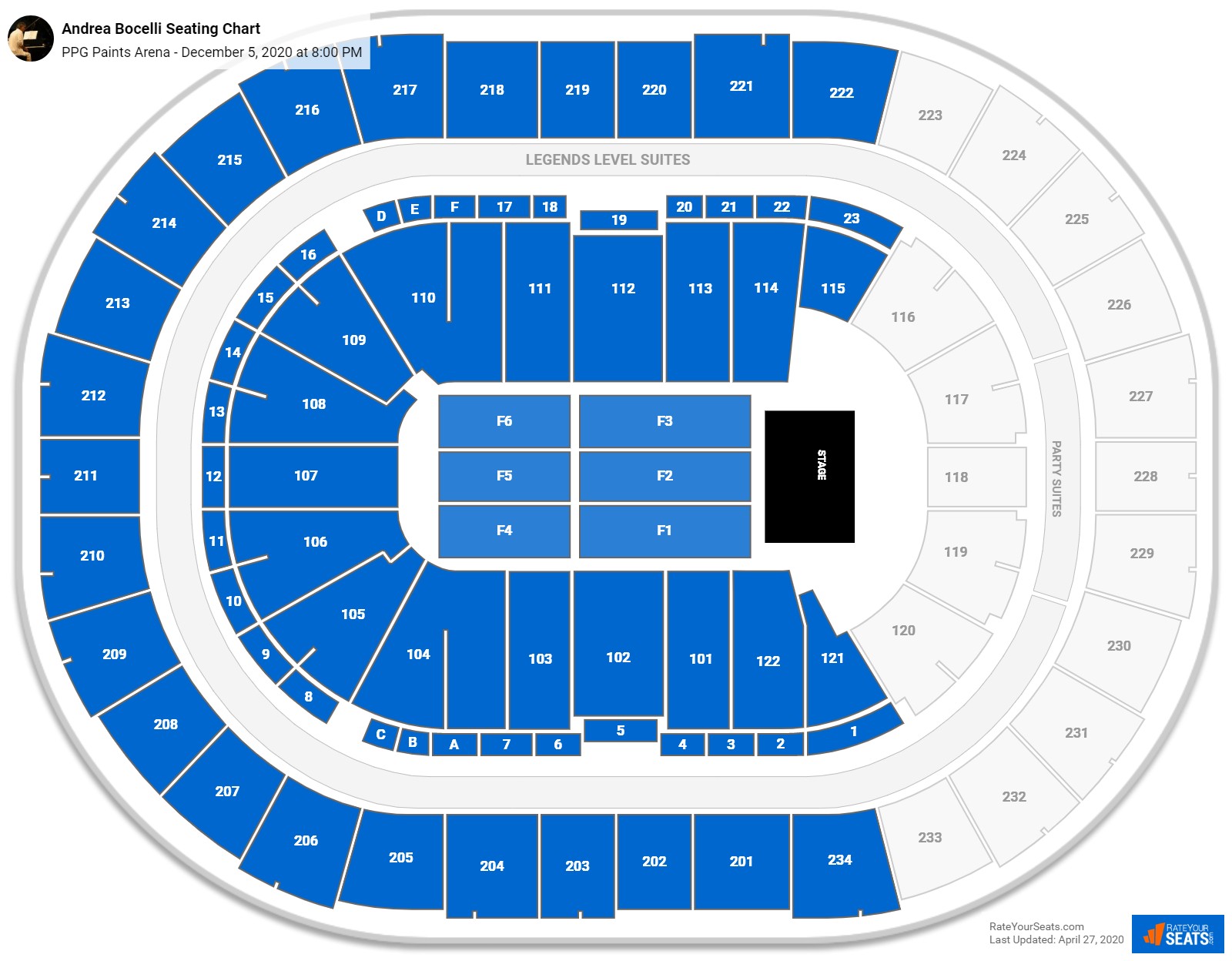 valley view casino seating for andrea bocelli