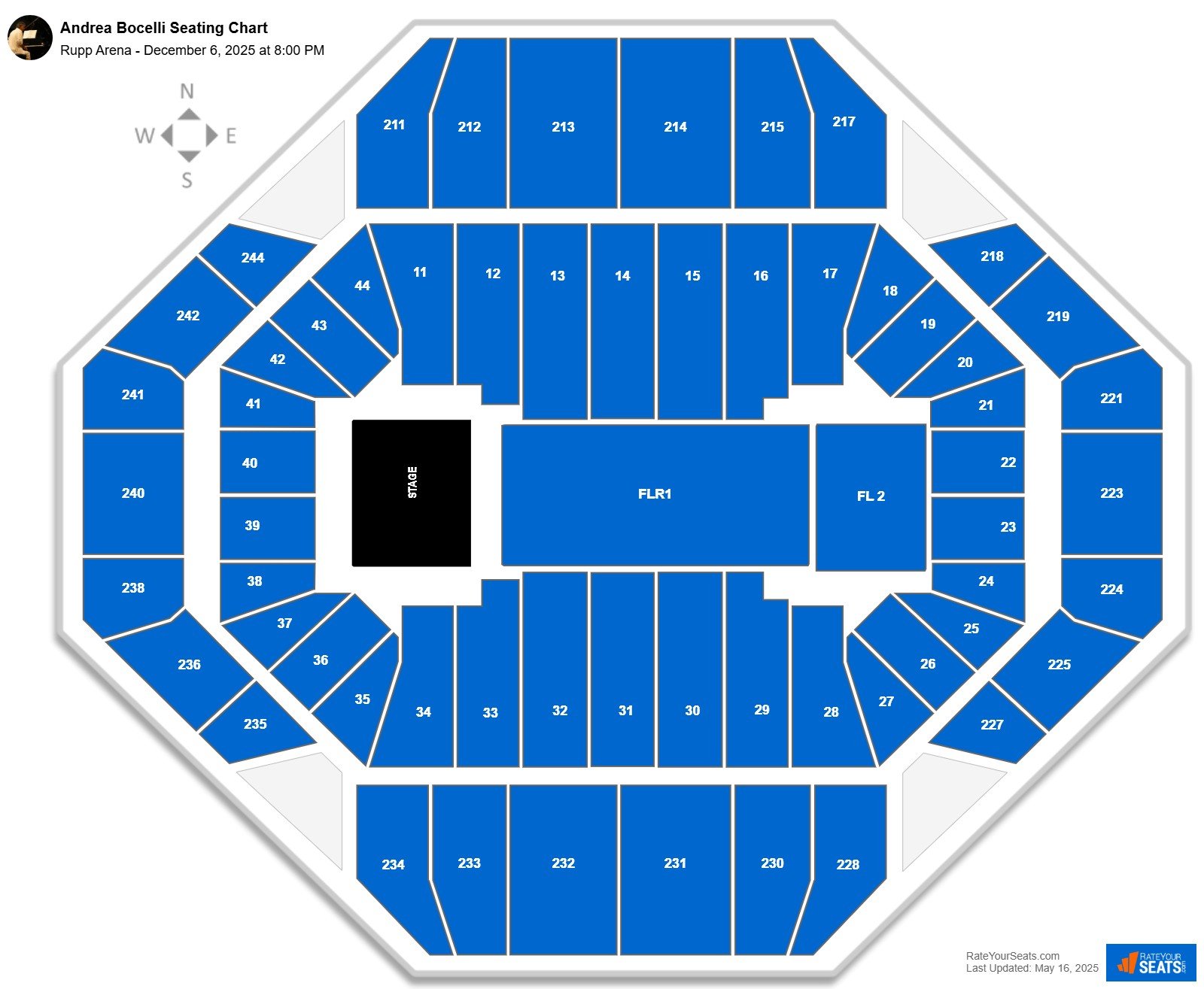 Andrea Bocelli seating chart Rupp Arena