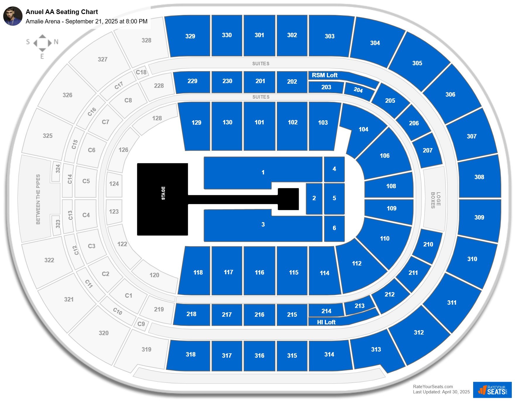 Anuel AA seating chart Amalie Arena
